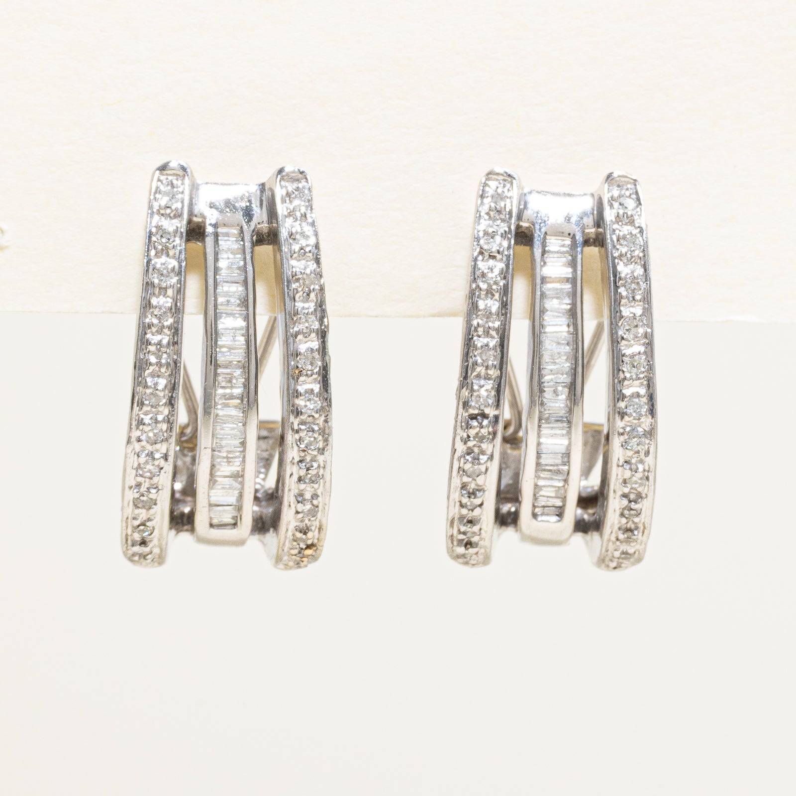 Multi Column Diamond Earrings | 0.64ctw