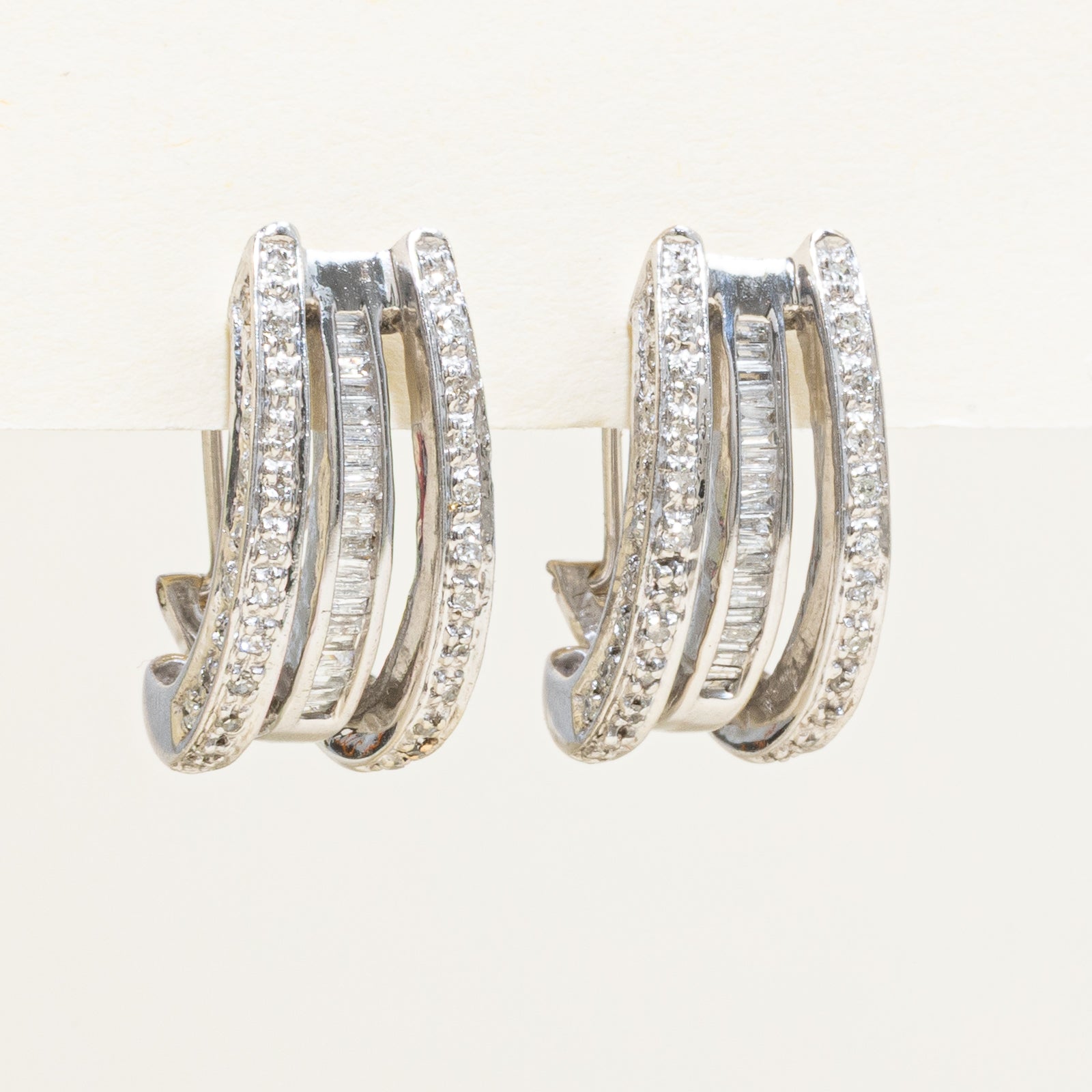 Multi Column Diamond Earrings | 0.64ctw