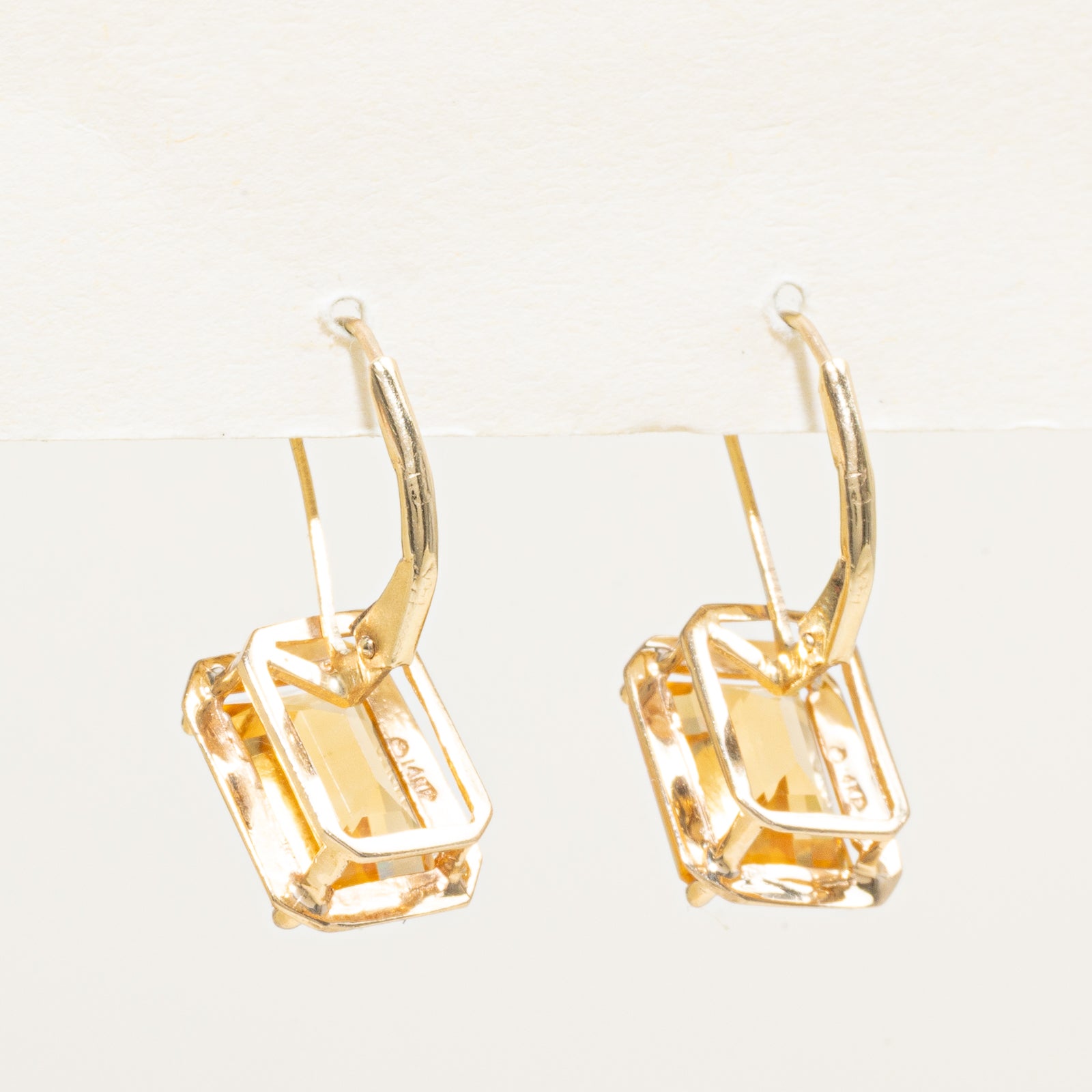 Emerald Cut Citrine Drop Earrings | 6.00ctw