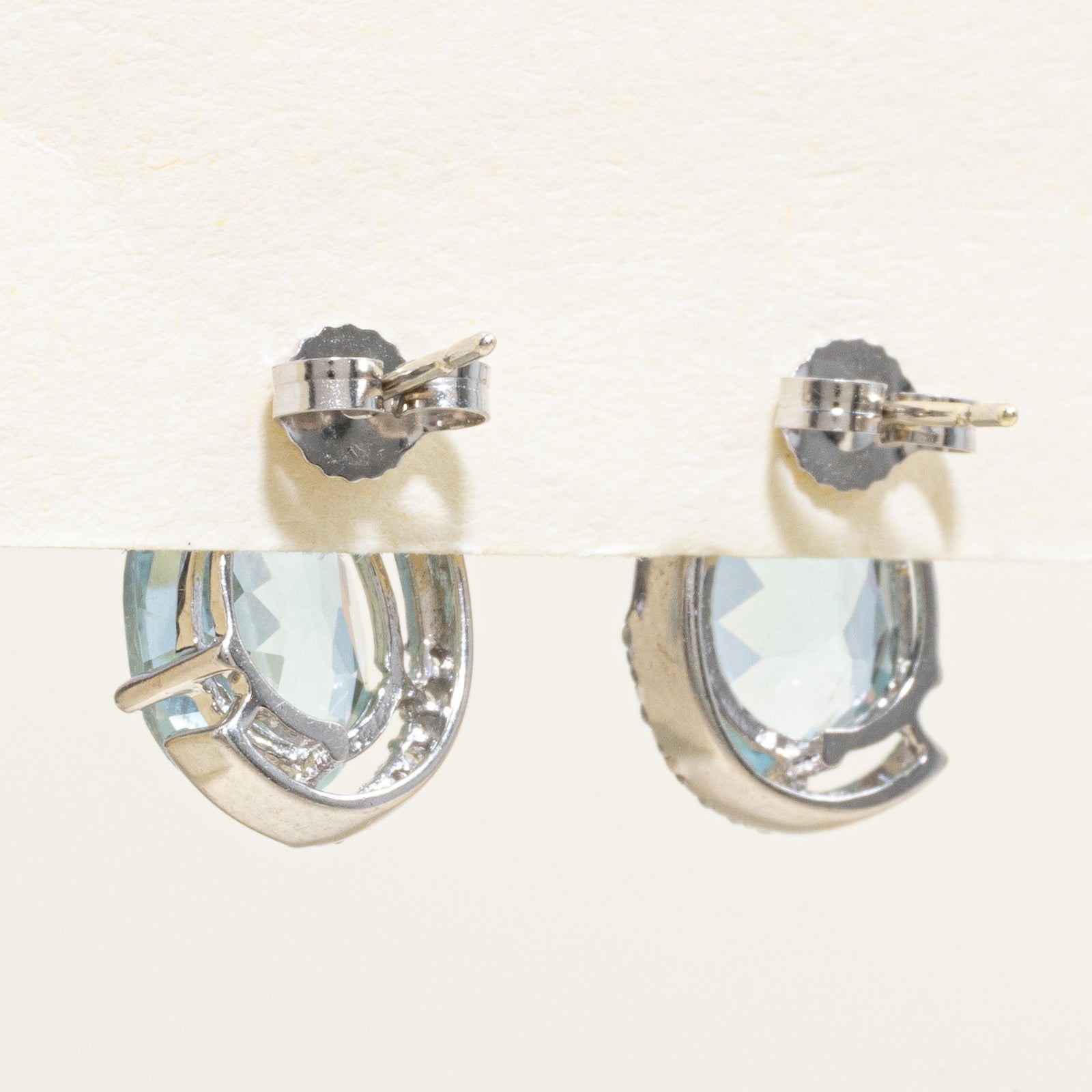 Topaz Stud & Diamond Stud Earrings | 4.00ctw, 0.08ctw |