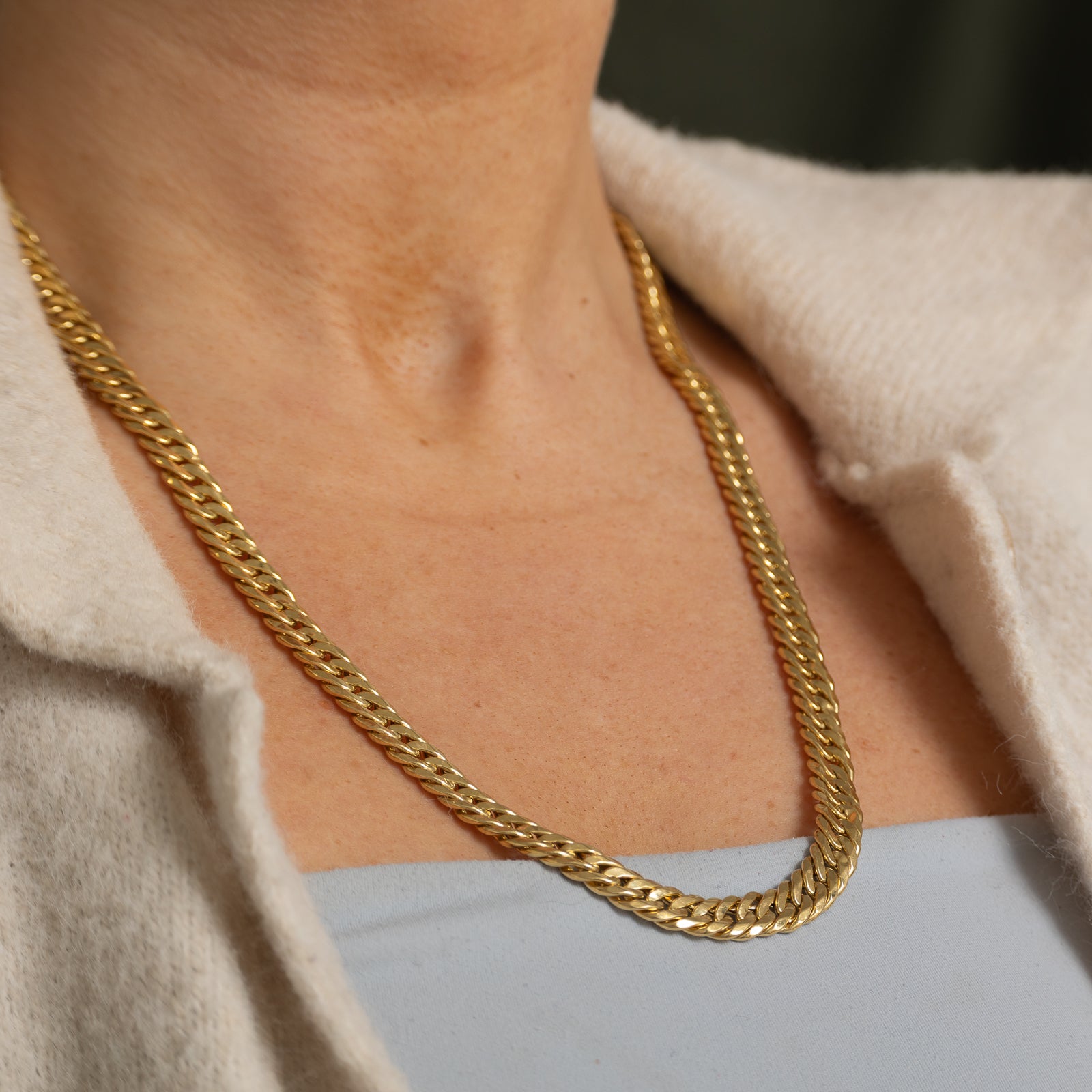 18k Yellow Gold Double Curb Link Chain | 8.40mm | 24"