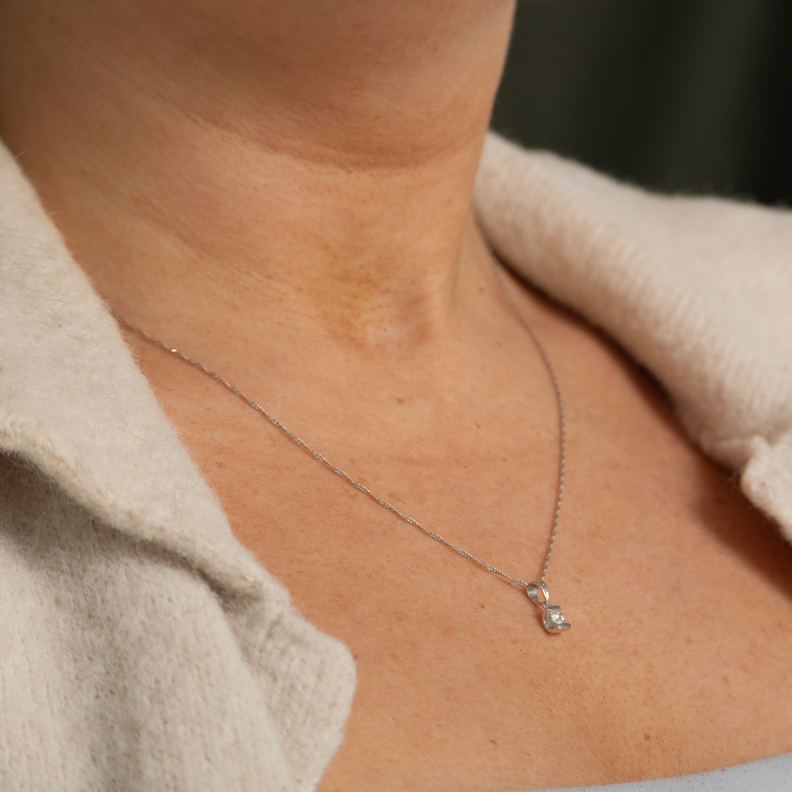 Solitaire Diamond Pendant & Necklace | 0.16ct | 17.5"
