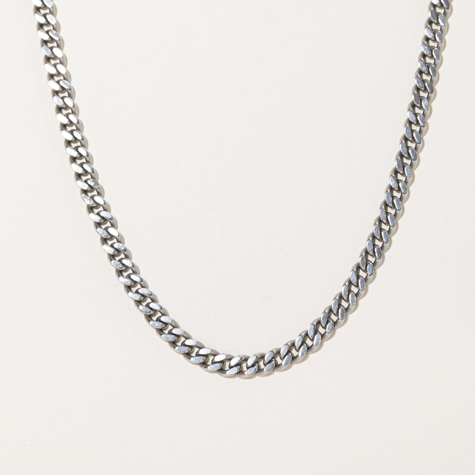 Japanese 850 Platinum Curb Link Chain | 6.75mm | 23.5"