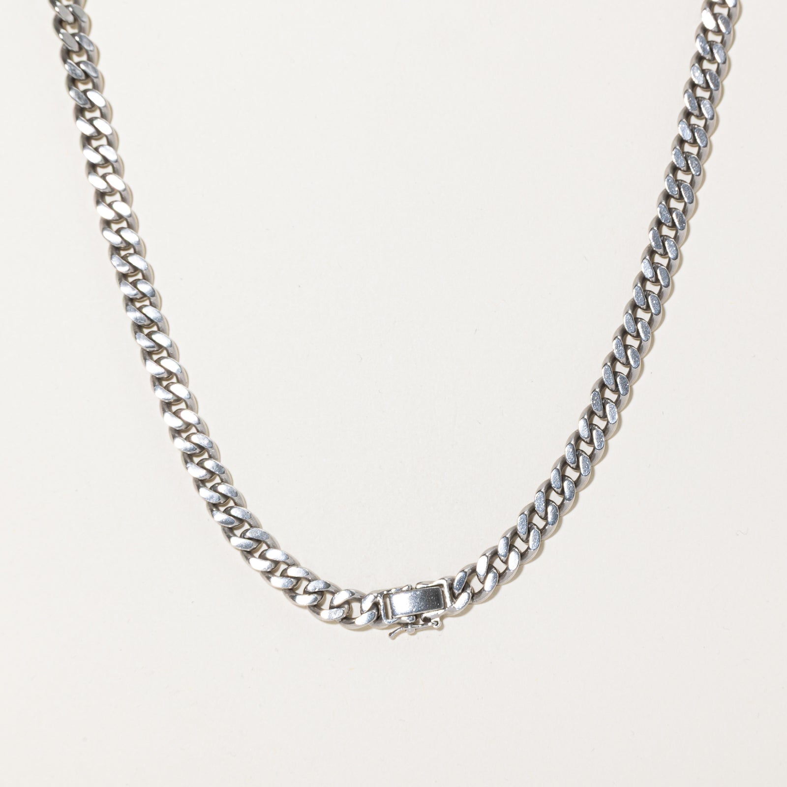 Japanese 850 Platinum Curb Link Chain | 6.75mm | 23.5"