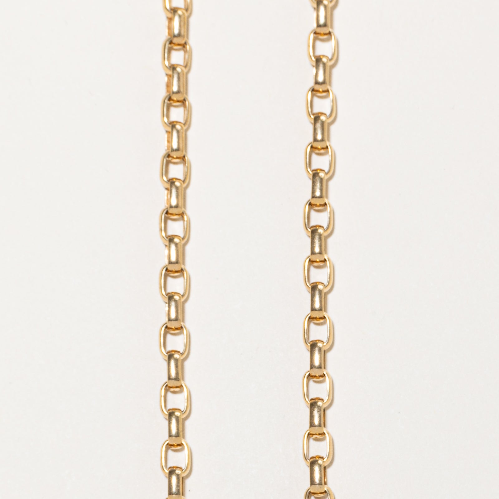 9k Yellow Gold Squared Rolo Link Chain | 5.10mm | 18"