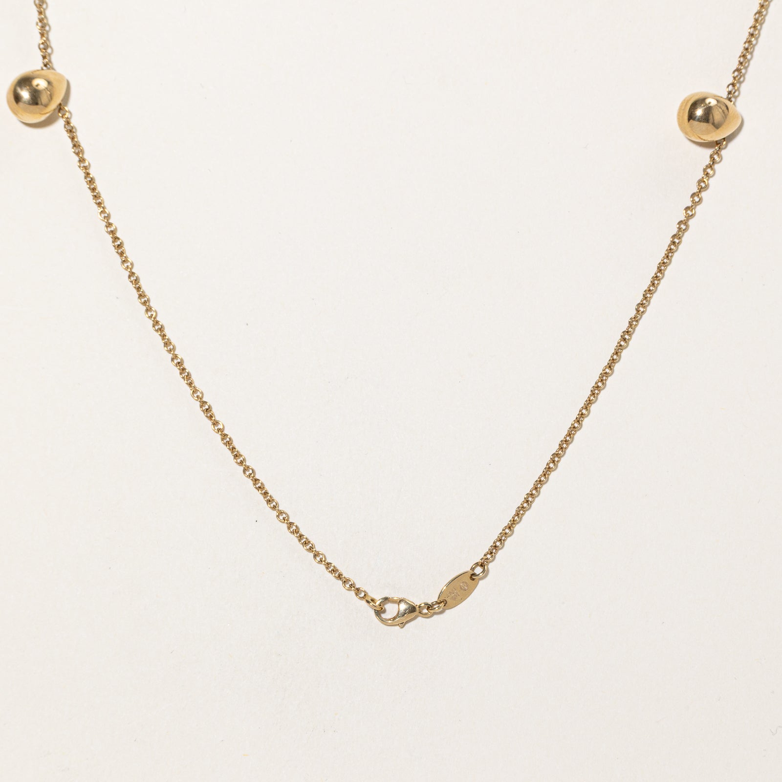 Pearl & Gold Bead Necklace | 16.5"
