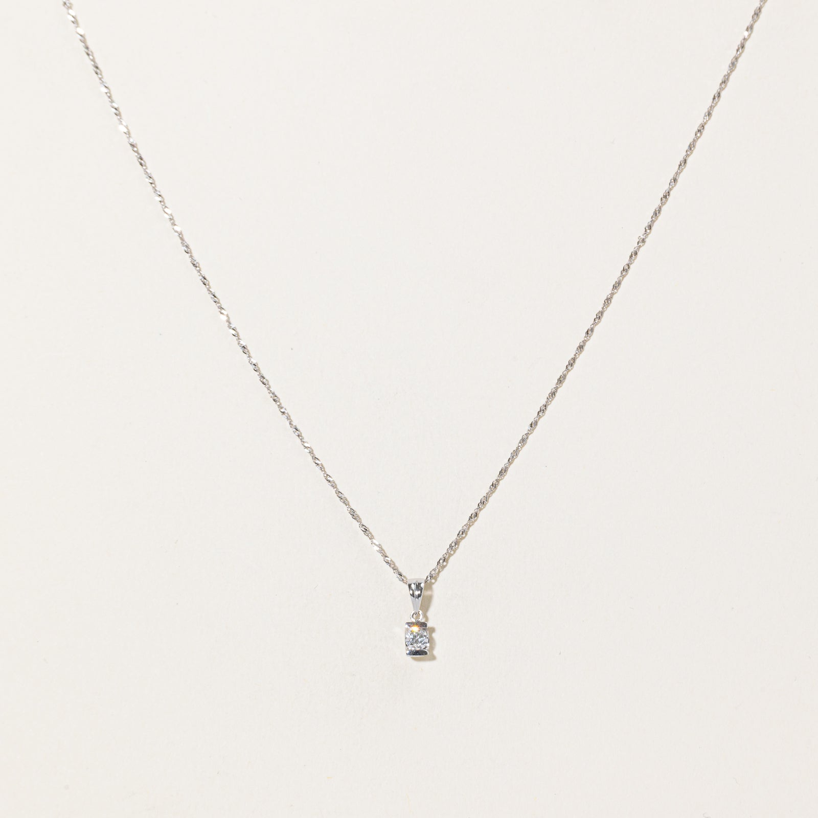 Solitaire Diamond Pendant & Necklace | 0.16ct | 17.5"