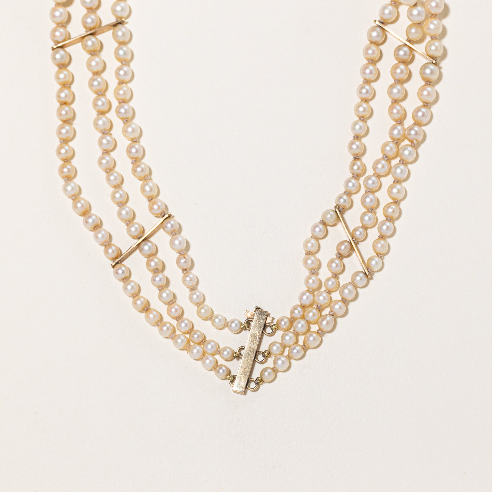 Antique Multi Gemstone Butterfly & Pearl Strand Choker Necklace | 1.66ctw, 1.10ctw | 13.5"