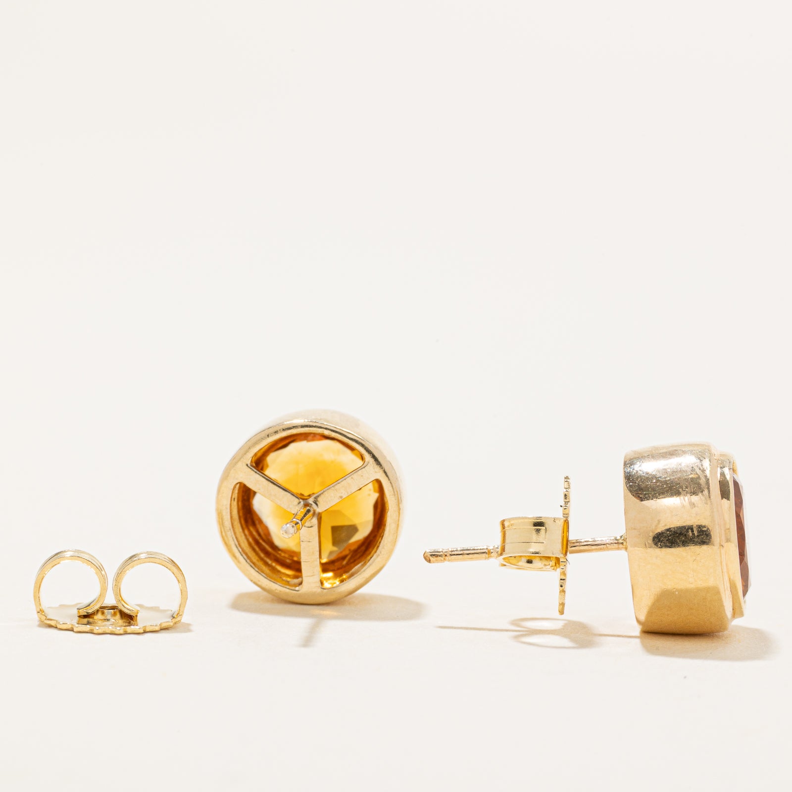 Bezel Set Citrine Stud Earrings | 1.60ctw