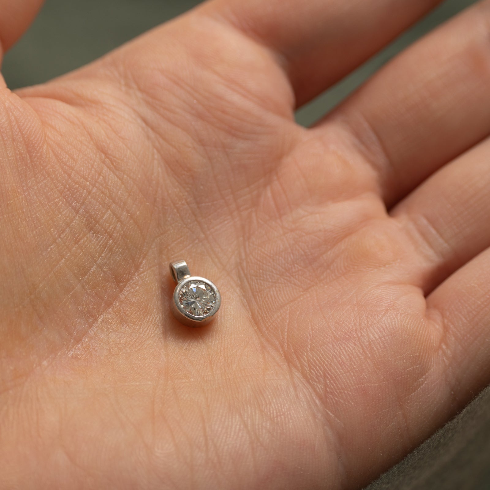 Bezel Set Diamond Pendant | 0.50ct