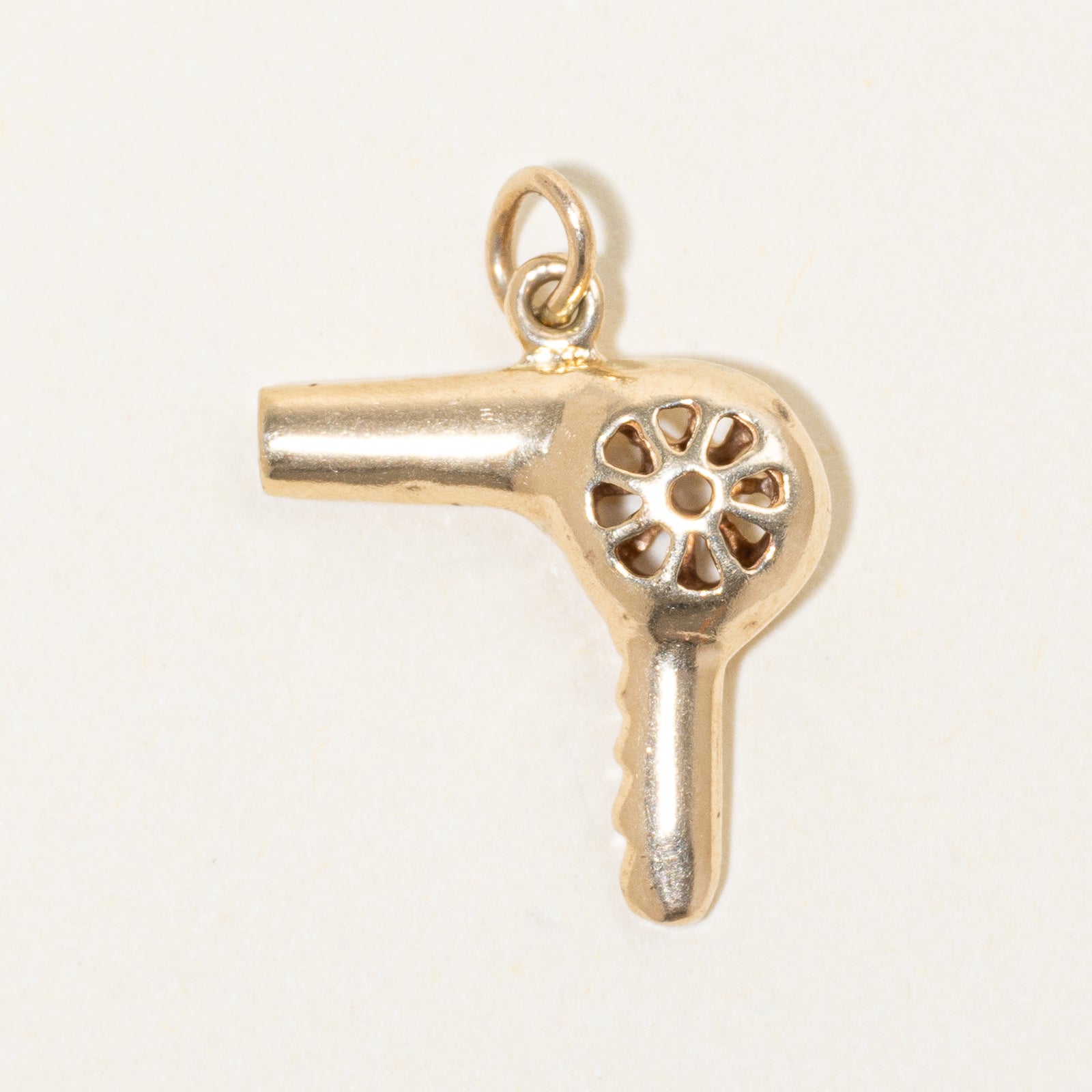 Breloque sèche-cheveux en or jaune 10 carats
