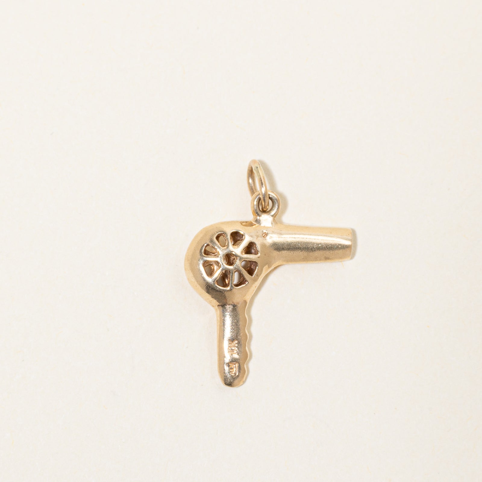 Breloque sèche-cheveux en or jaune 10 carats