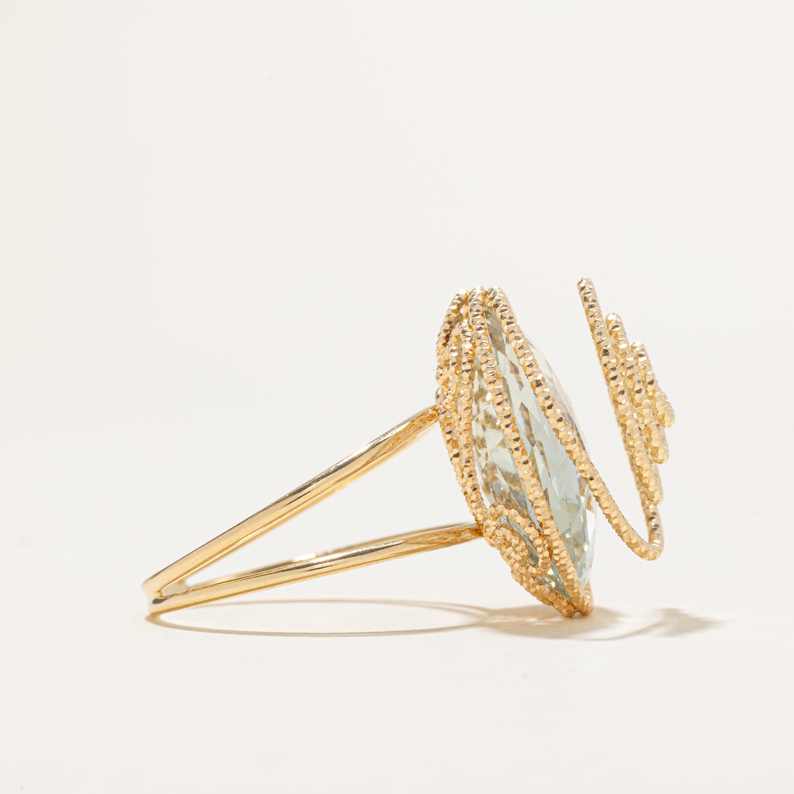 Checkerboard Prasiolite Cocktail Ring | 20.00ct | SZ 10.5