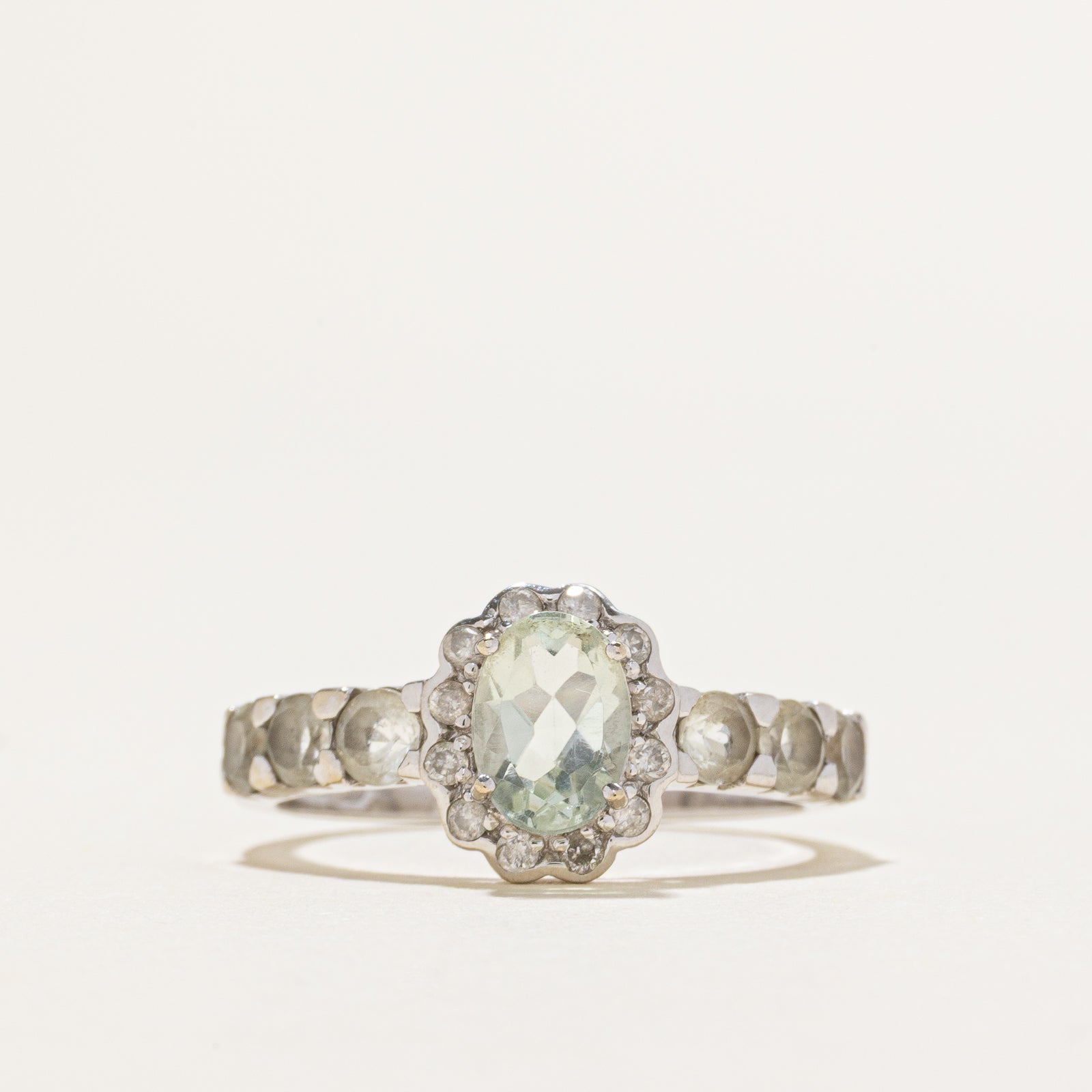 Prasiolite & Diamond Ring | 1.00ctw, 0.08ctw | SZ 6.75