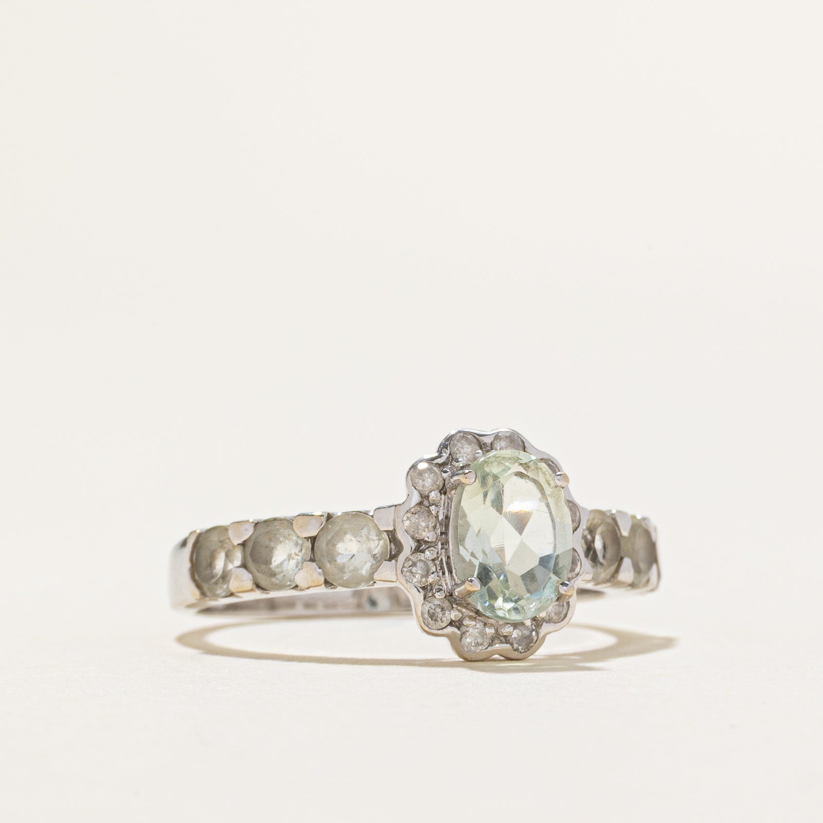 Prasiolite & Diamond Ring | 1.00ctw, 0.08ctw | SZ 6.75