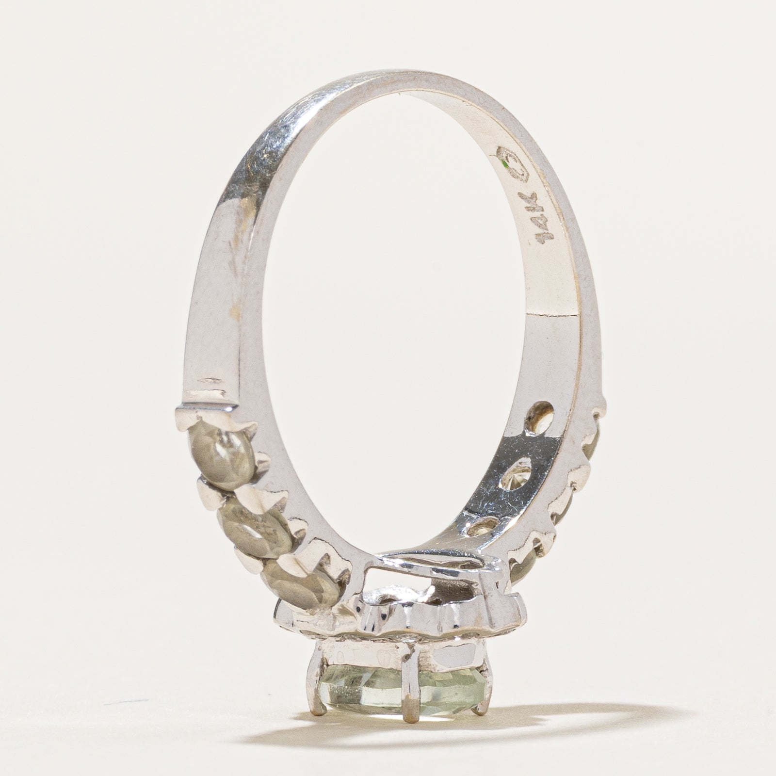 Prasiolite & Diamond Ring | 1.00ctw, 0.08ctw | SZ 6.75