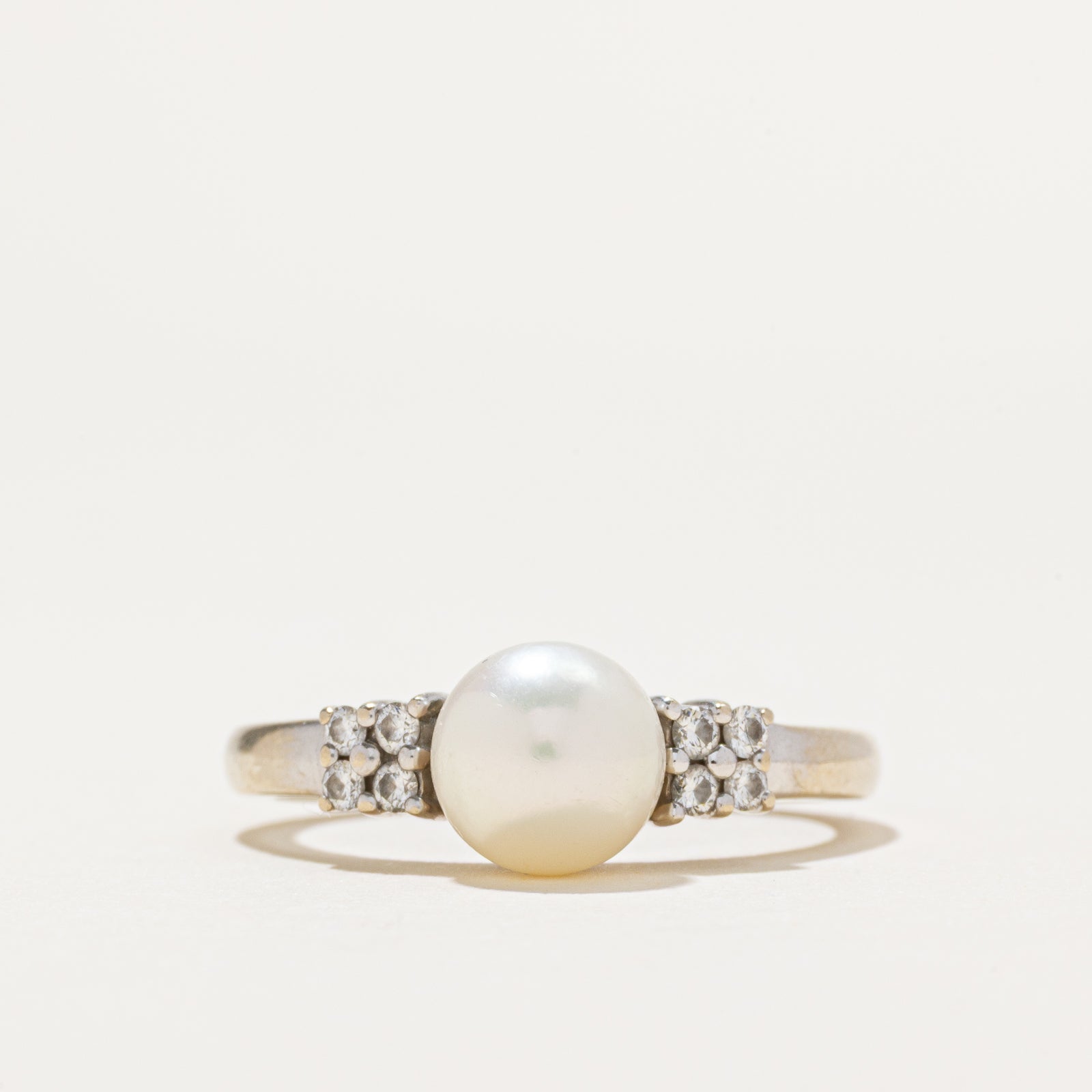 Pearl & Diamond Ring | 0.11ctw | SZ 7.5