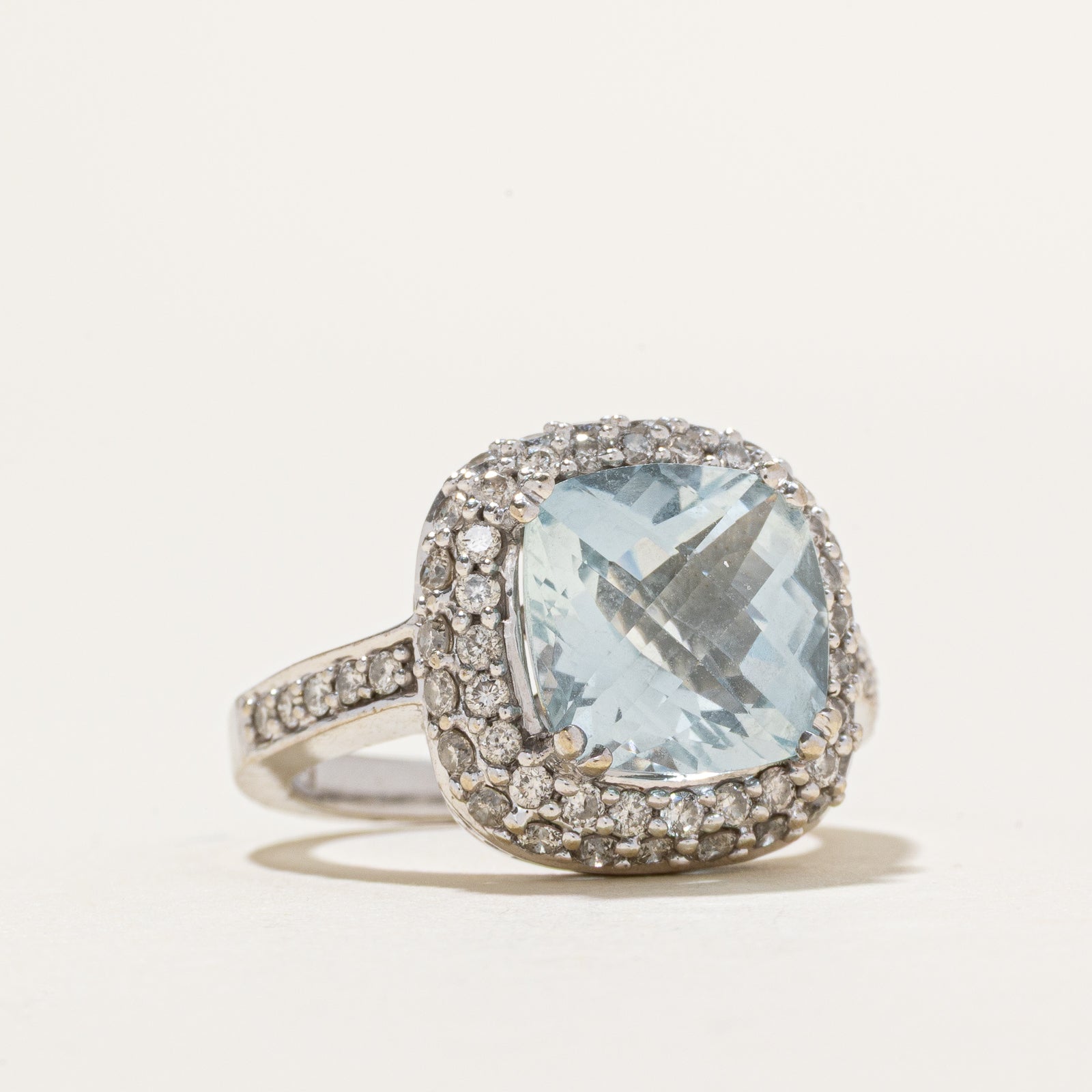 'Effy' Topaz & Diamond Halo Cocktail Ring | 4.00ct, 0.50ctw | SZ 5.5