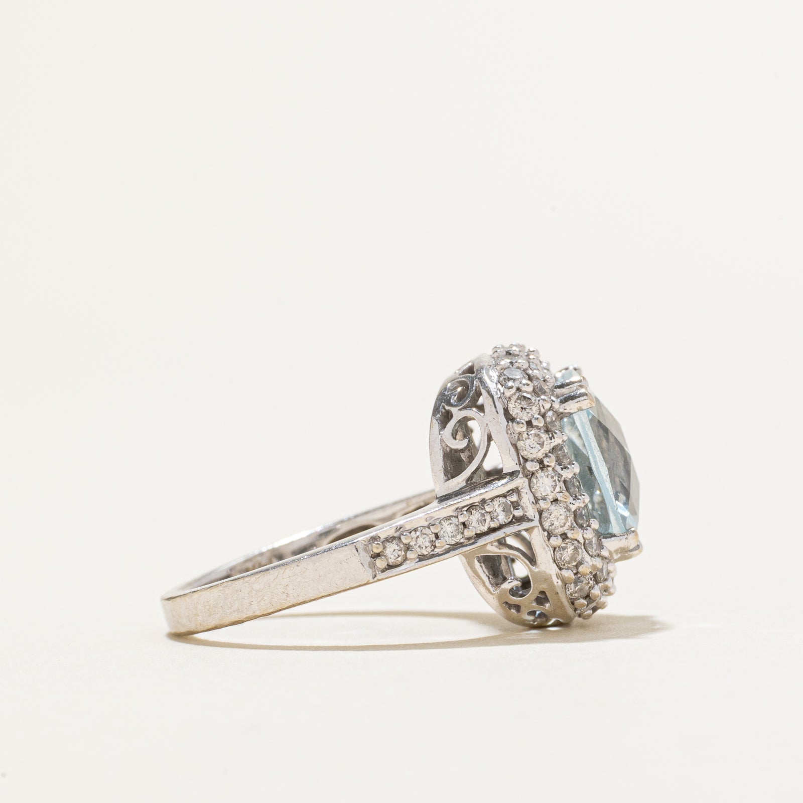 'Effy' Topaz & Diamond Halo Cocktail Ring | 4.00ct, 0.50ctw | SZ 5.5
