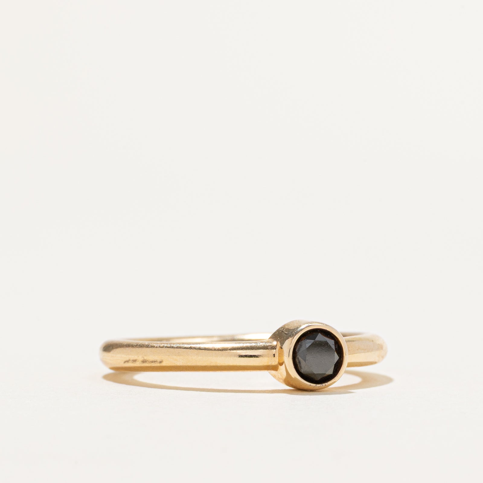 Bezel Set Black Diamond Ring | SZ 6.5