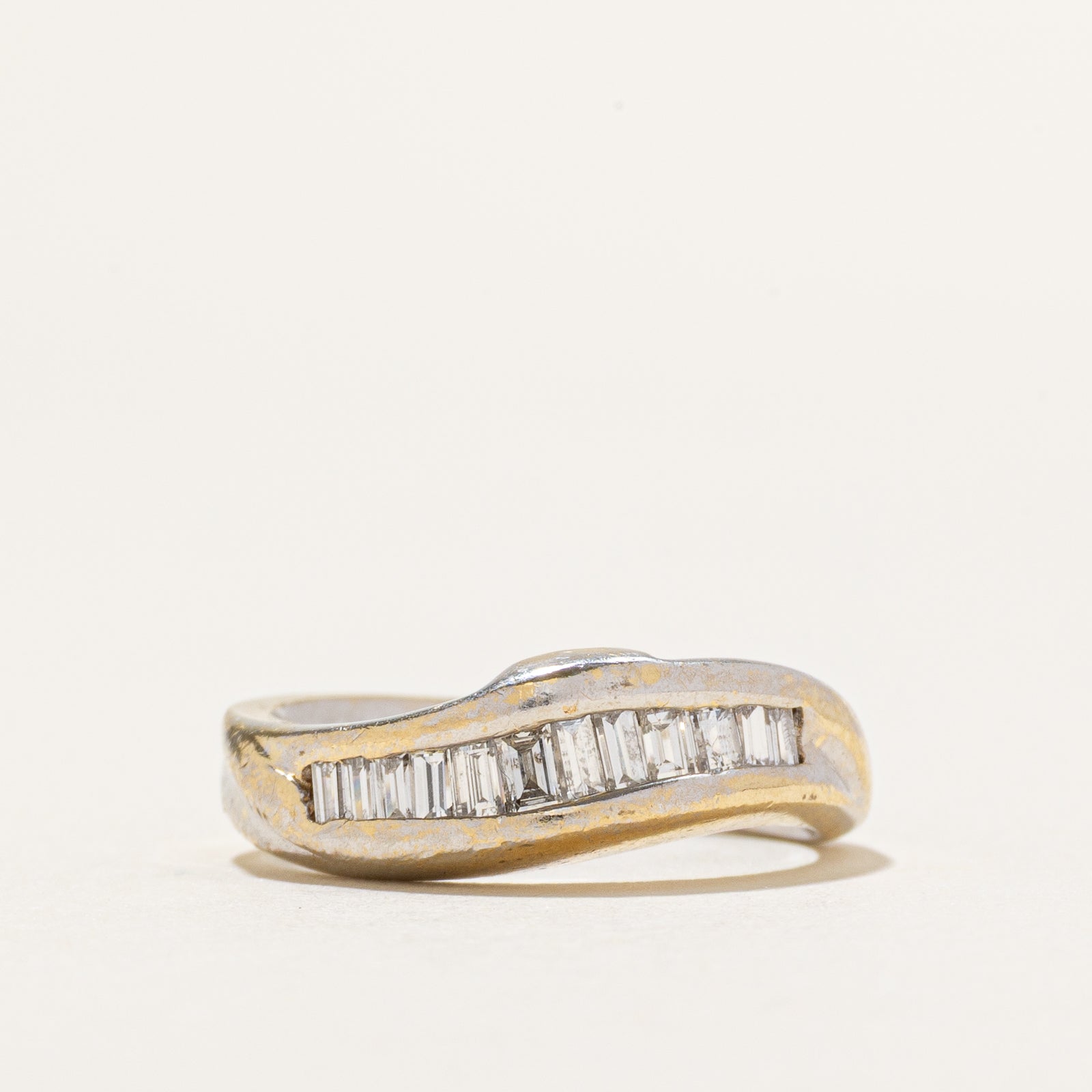 Diamond Channel Set Wave Band | 0.20ctw | SZ 4.25