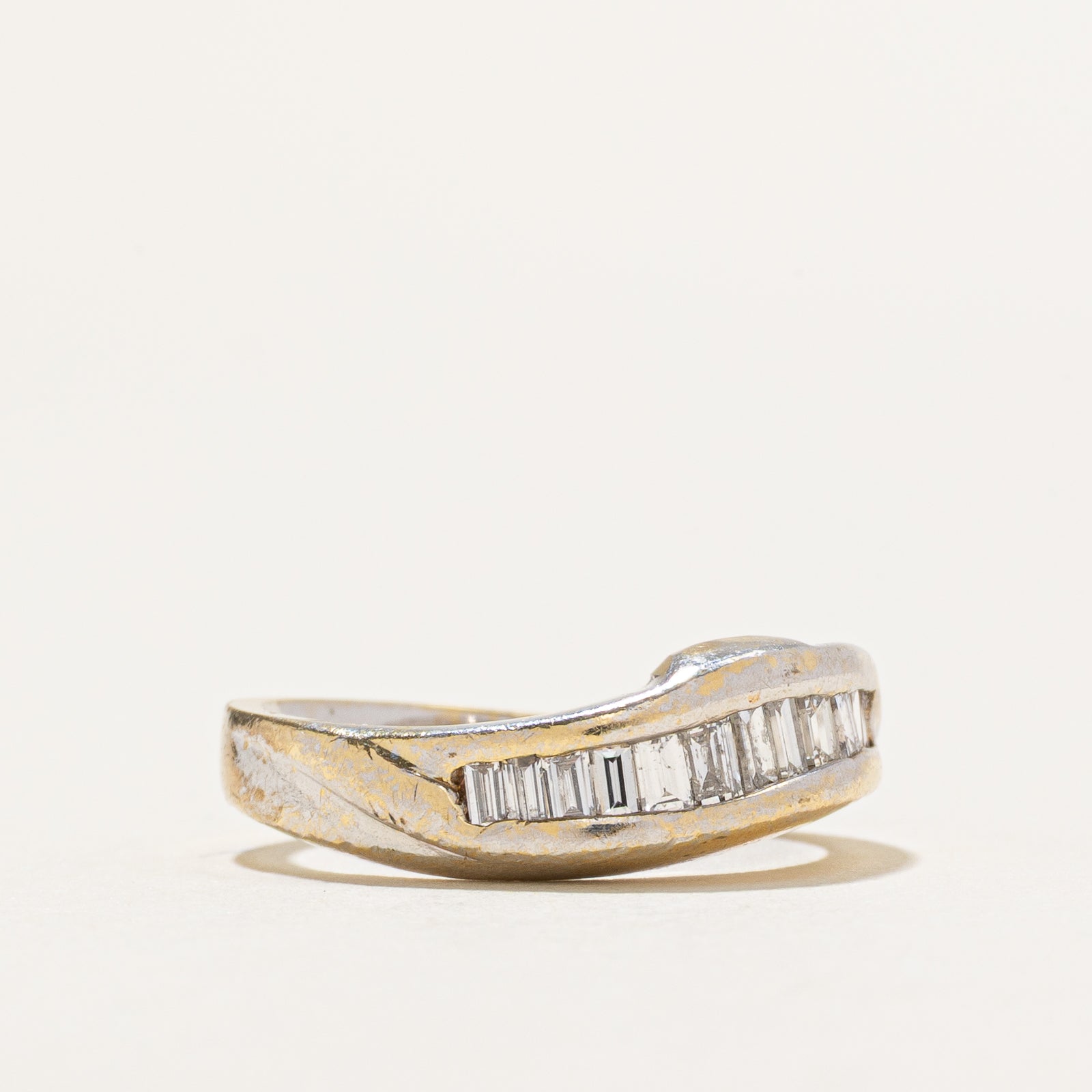 Diamond Channel Set Wave Band | 0.20ctw | SZ 4.25