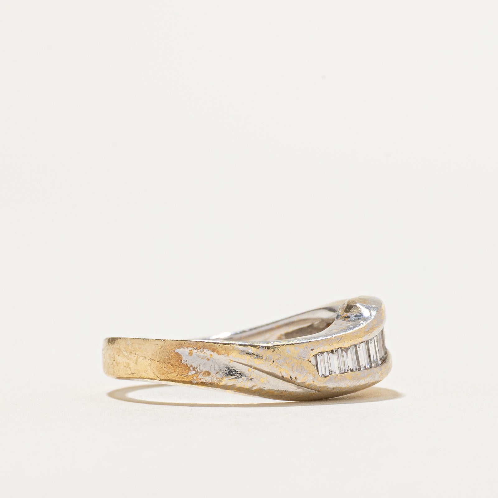Diamond Channel Set Wave Band | 0.20ctw | SZ 4.25