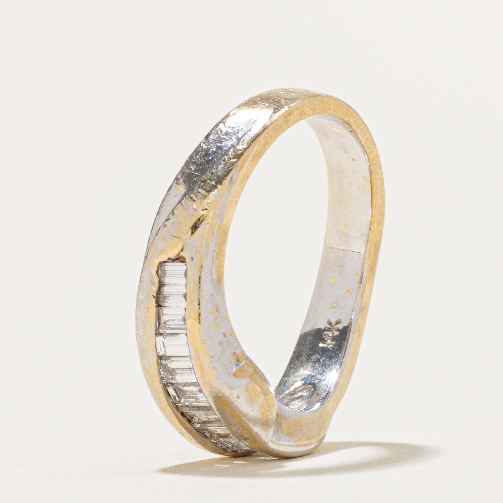 Diamond Channel Set Wave Band | 0.20ctw | SZ 4.25