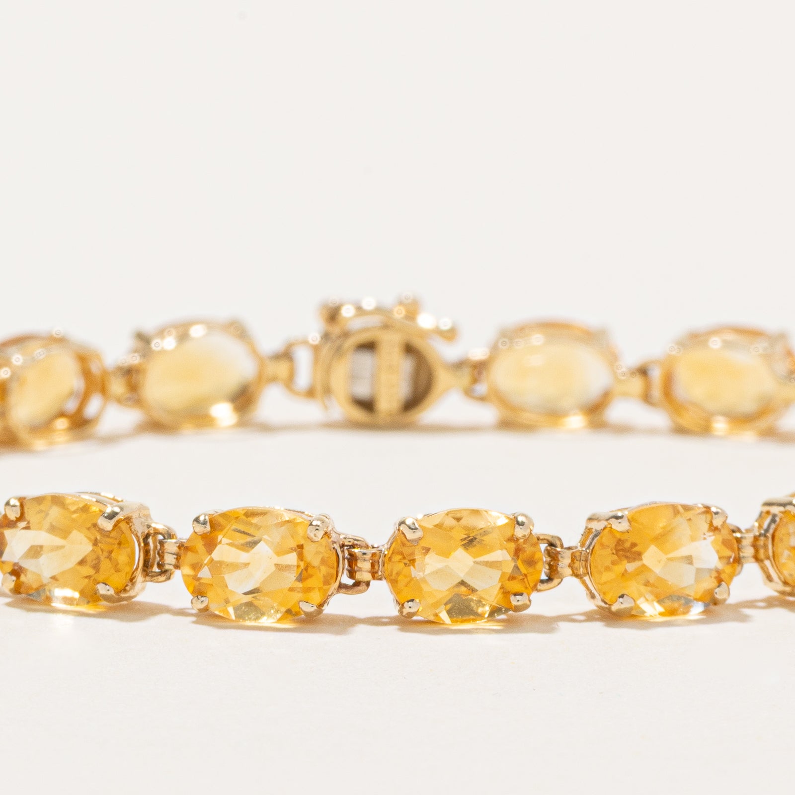 Citrine Gemstone Tennis Bracelet | 14.30ctw | 7"