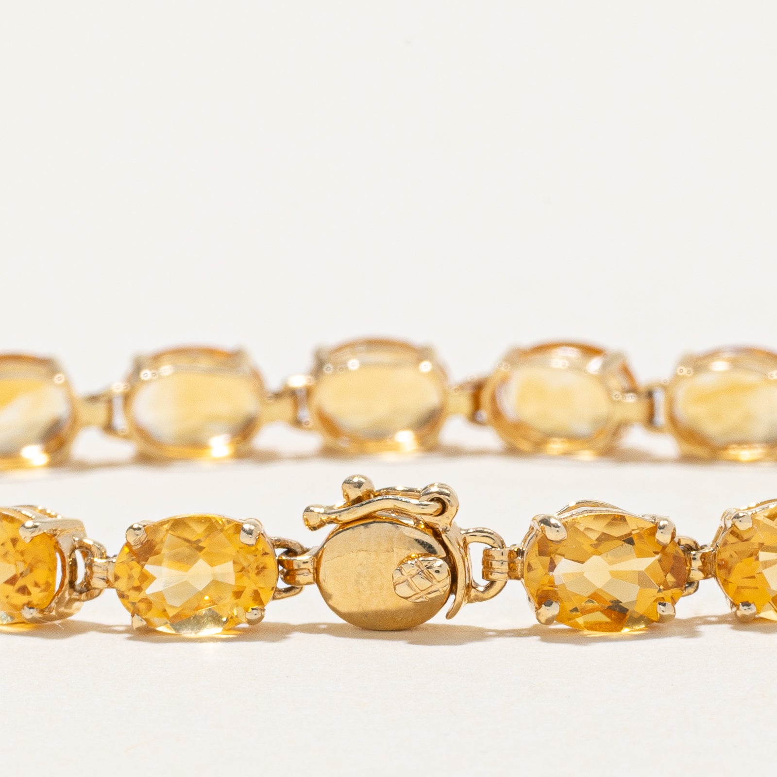 Citrine Gemstone Tennis Bracelet | 14.30ctw | 7"