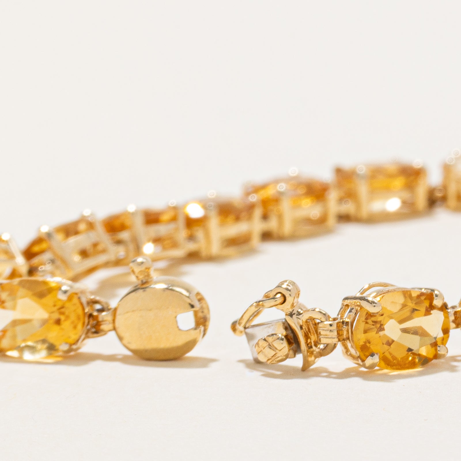 Citrine Gemstone Tennis Bracelet | 14.30ctw | 7"