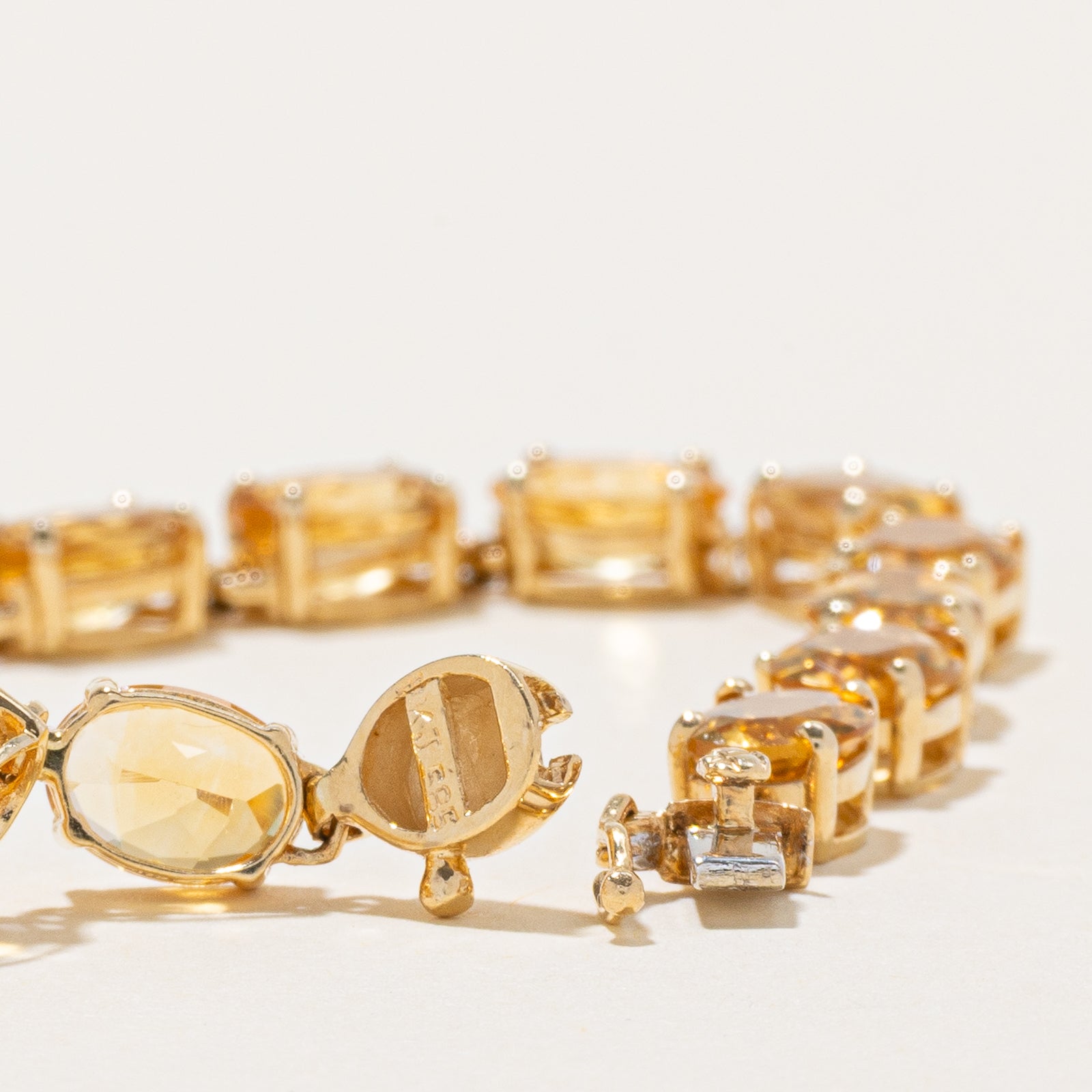 Citrine Gemstone Tennis Bracelet | 14.30ctw | 7"