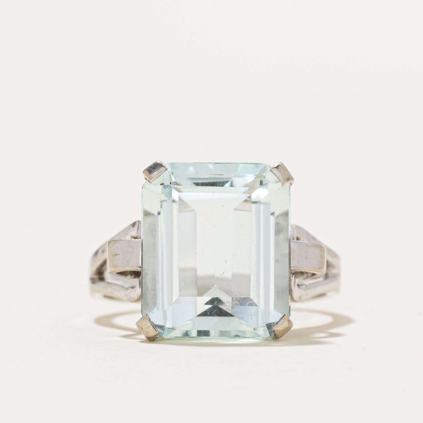 'Birks' Solitaire Aquamarine Cocktail Ring | 5.30ct | SZ 5.25