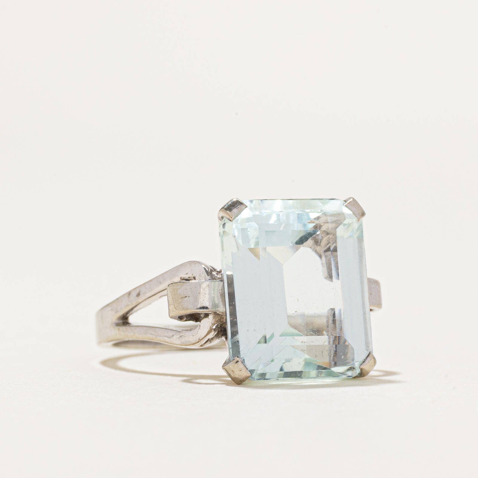 'Birks' Solitaire Aquamarine Cocktail Ring | 5.30ct | SZ 5.25