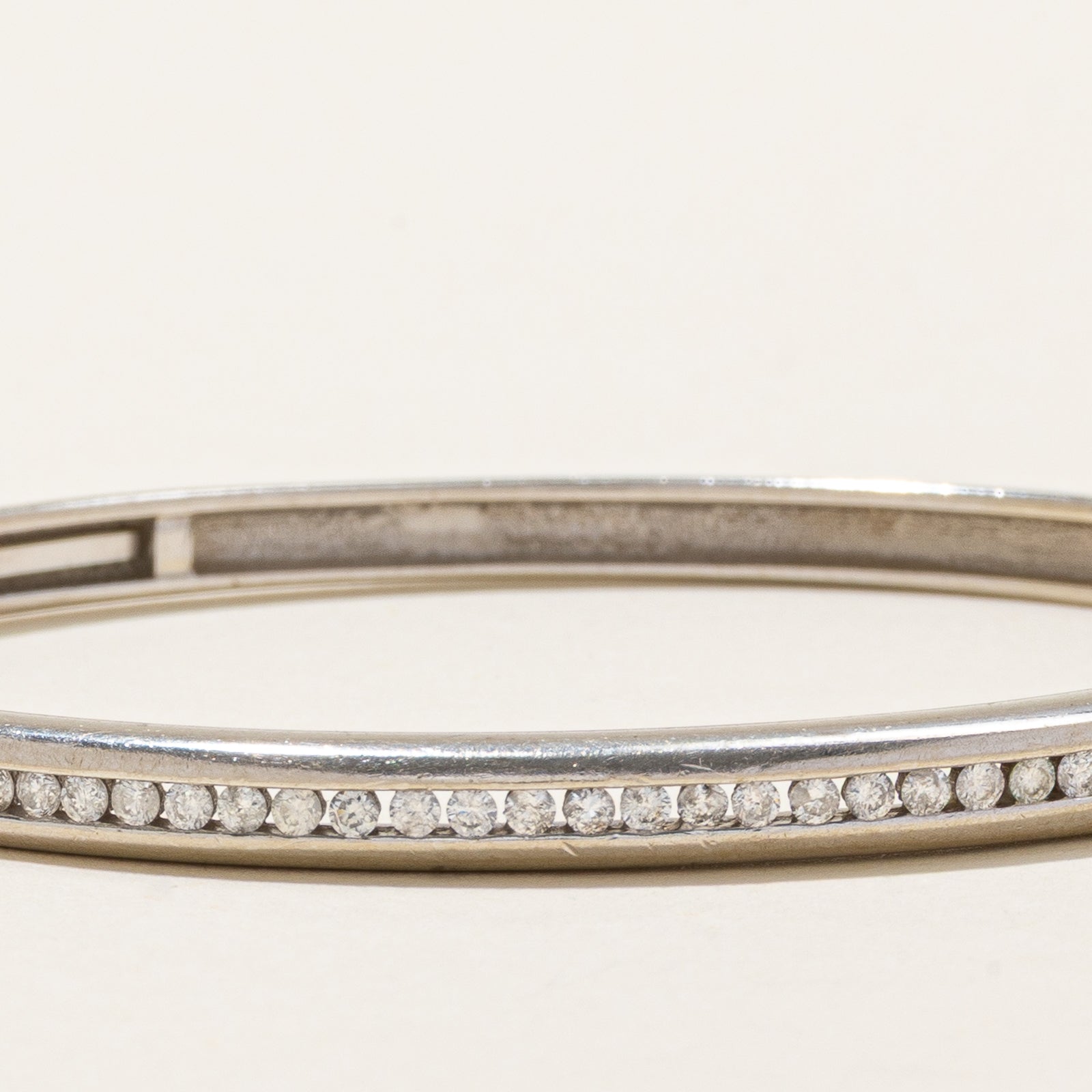 Channel Set Semi Eternity Diamond Bangle | 1.00ctw | 6.5"