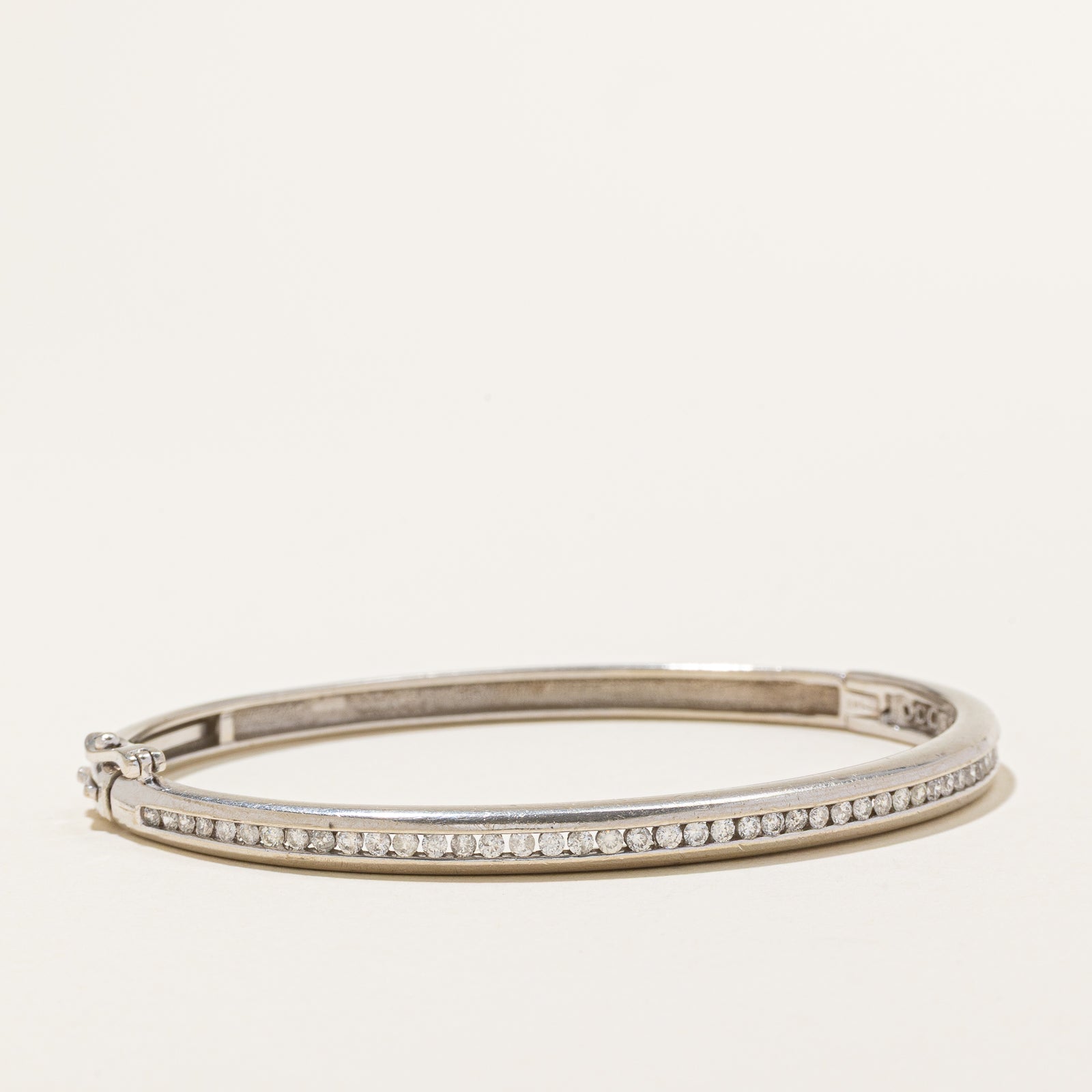 Channel Set Semi Eternity Diamond Bangle | 1.00ctw | 6.5"