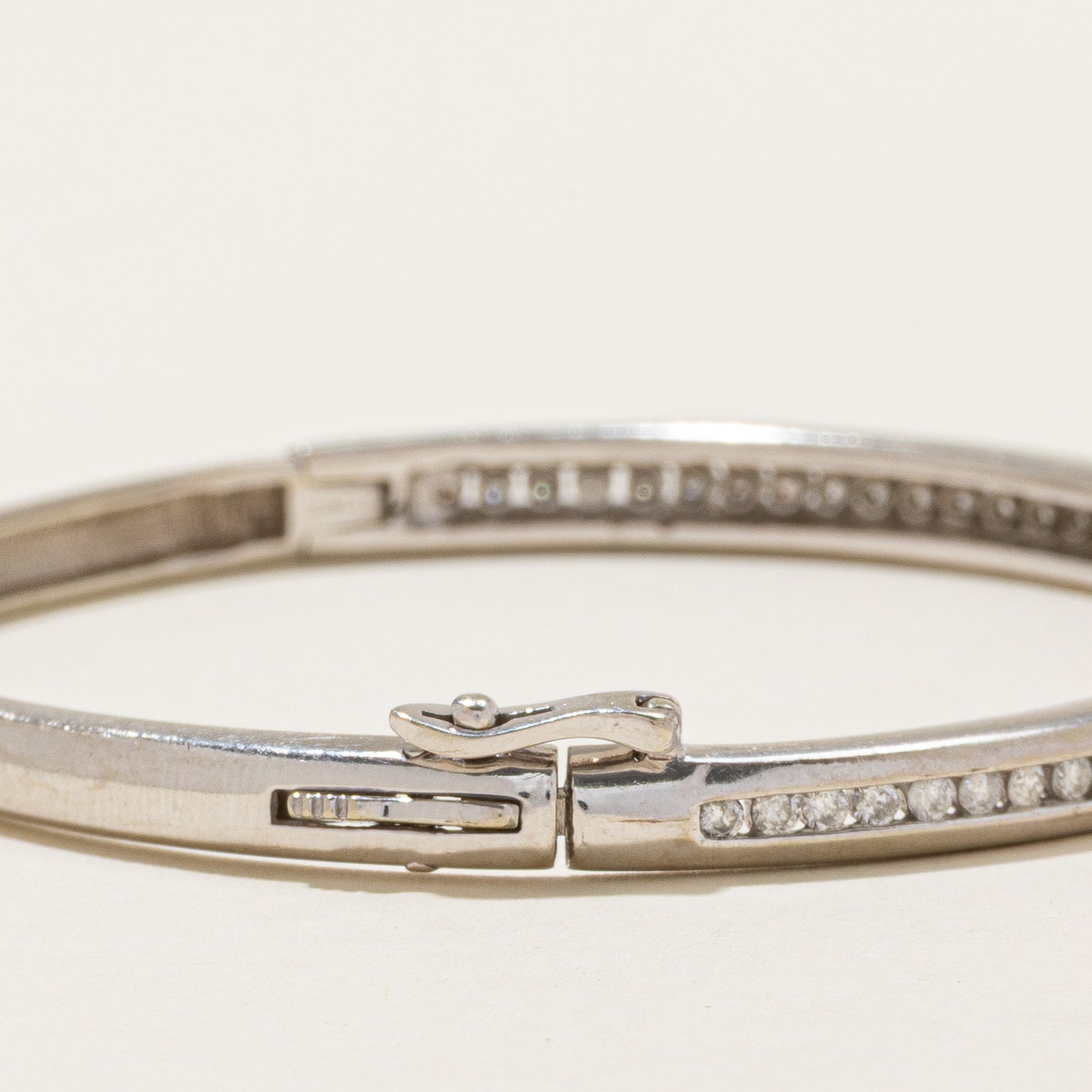 Channel Set Semi Eternity Diamond Bangle | 1.00ctw | 6.5"