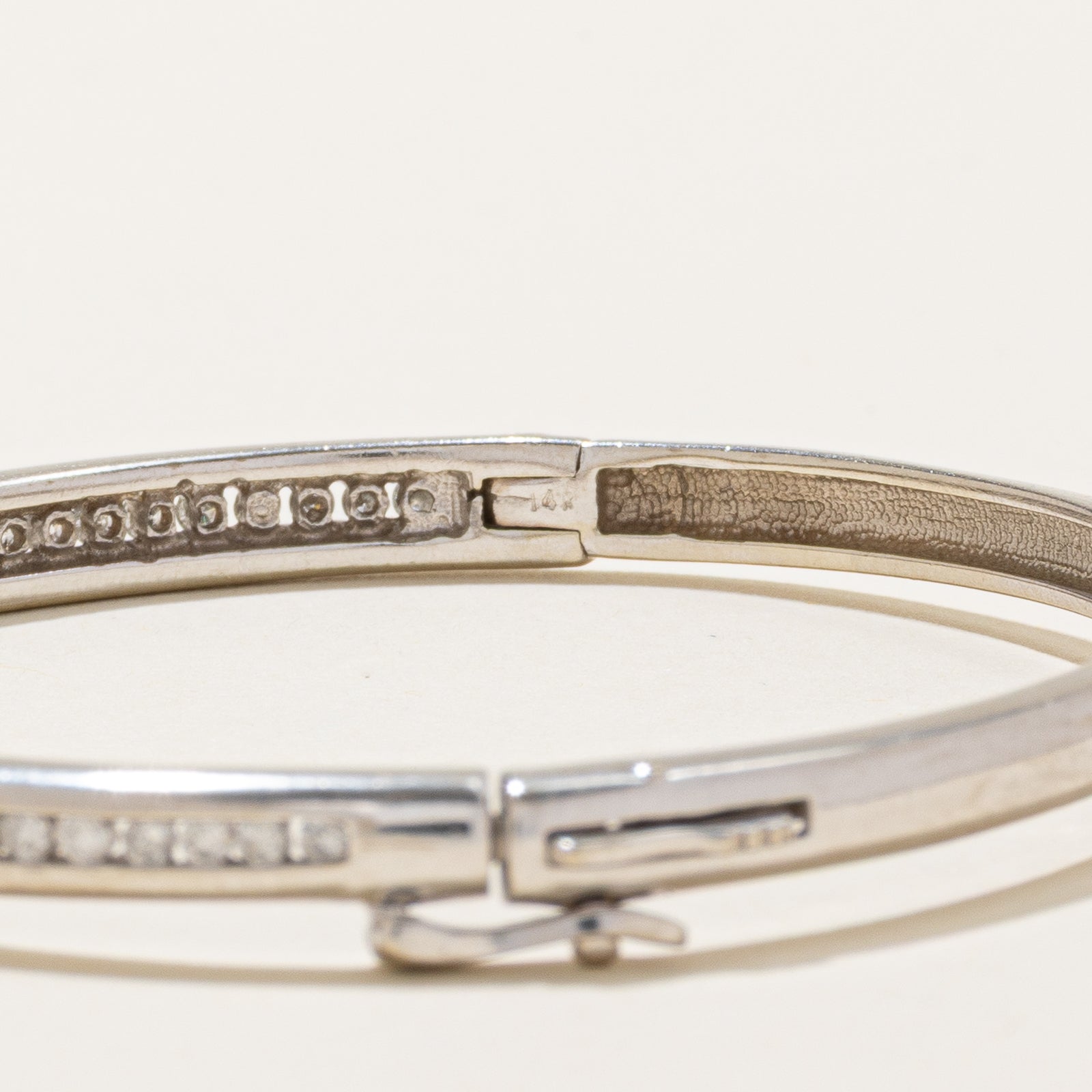 Channel Set Semi Eternity Diamond Bangle | 1.00ctw | 6.5"