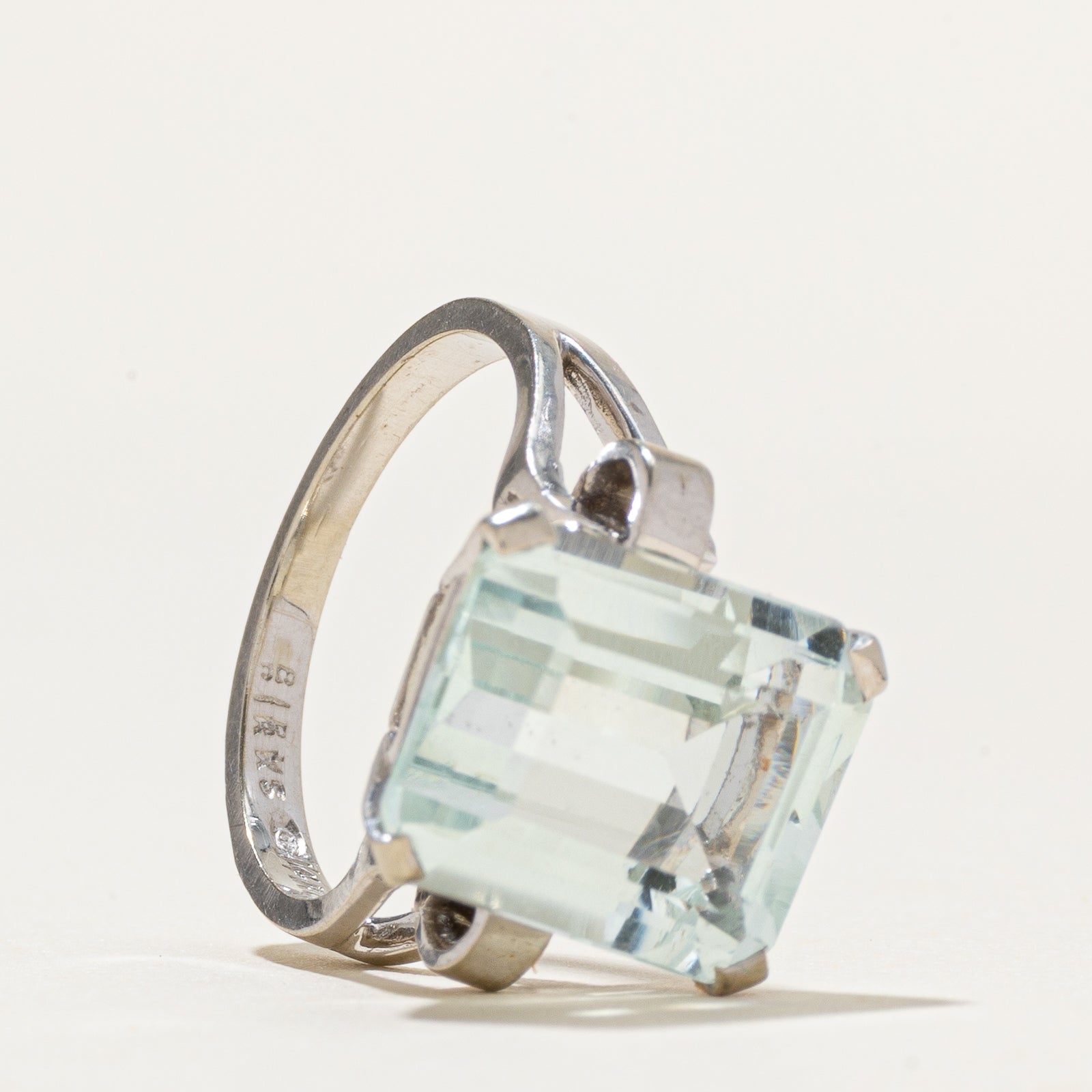 'Birks' Solitaire Aquamarine Cocktail Ring | 5.30ct | SZ 5.25