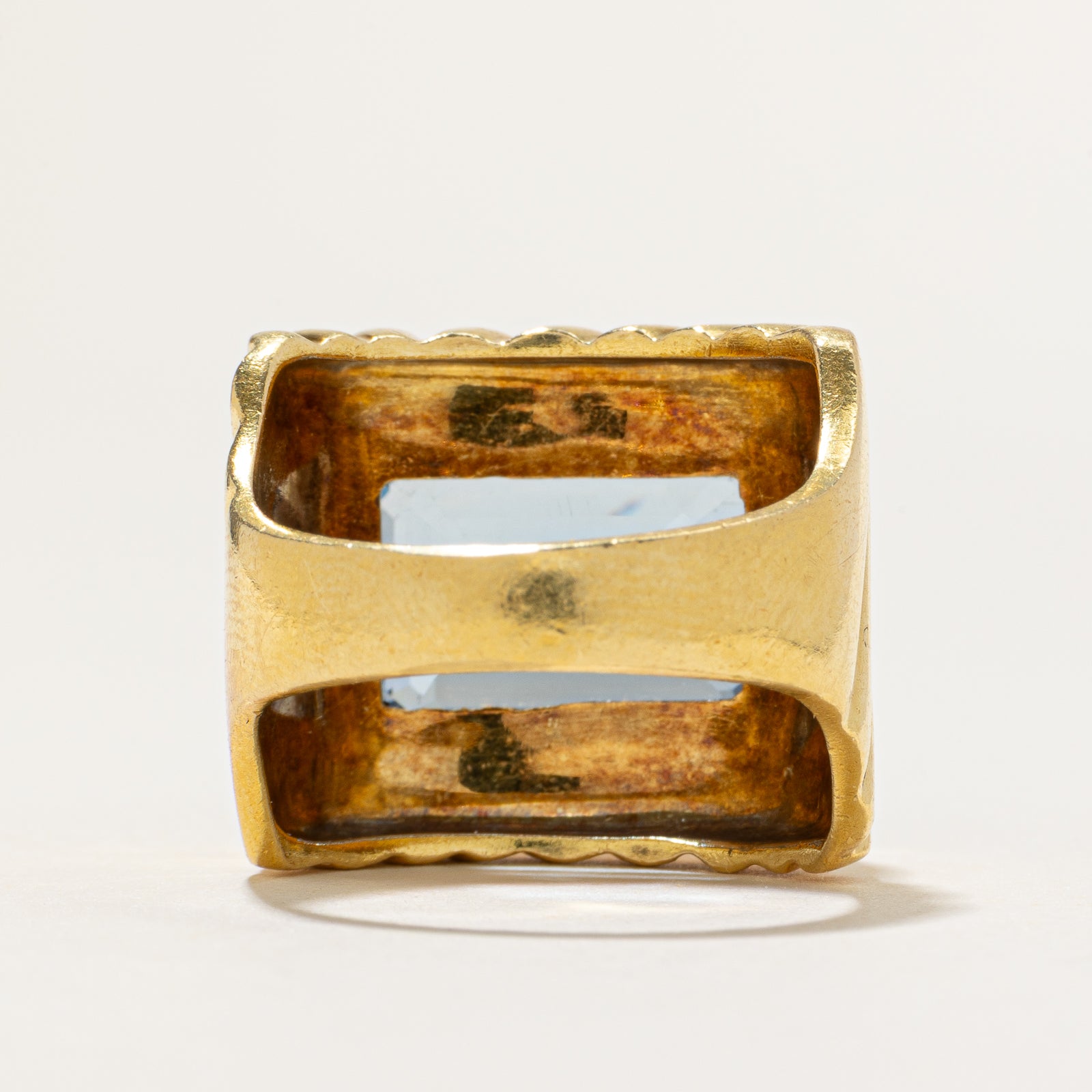 Bezel Set Topaz Grooved Cocktail Ring | 13.00ct | SZ 8.25