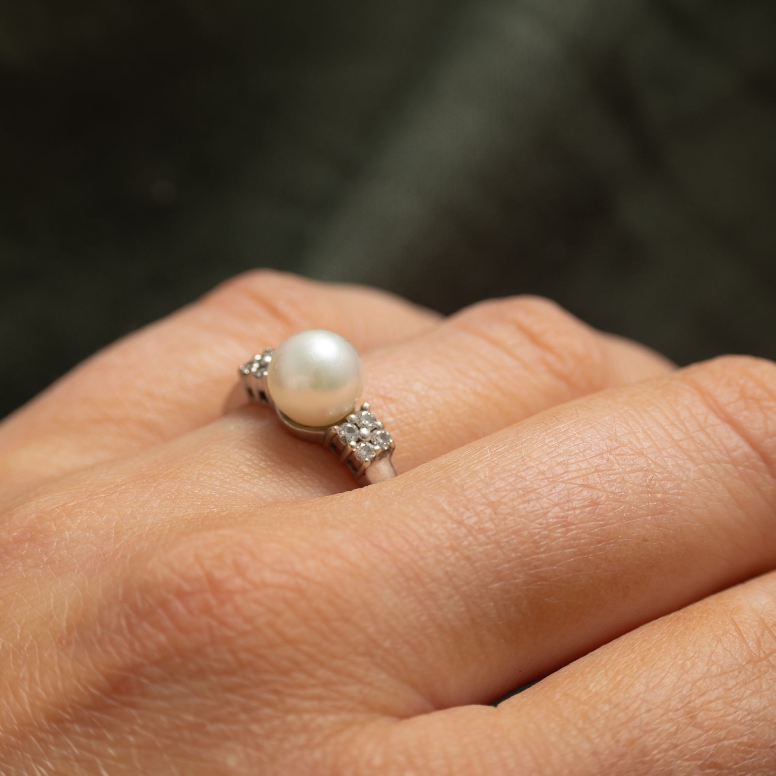 Pearl & Diamond Ring | 0.11ctw | SZ 7.5