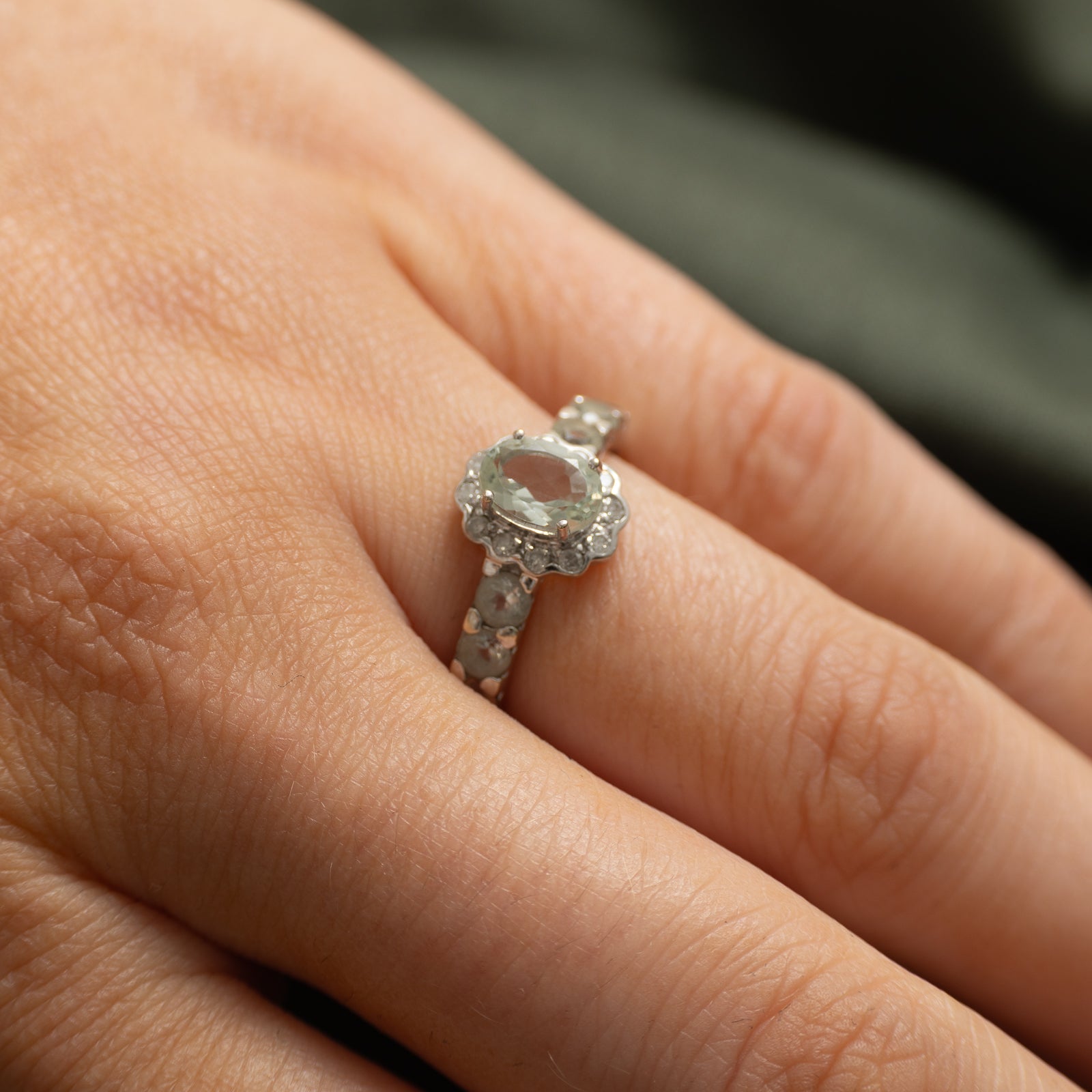 Prasiolite & Diamond Ring | 1.00ctw, 0.08ctw | SZ 6.75