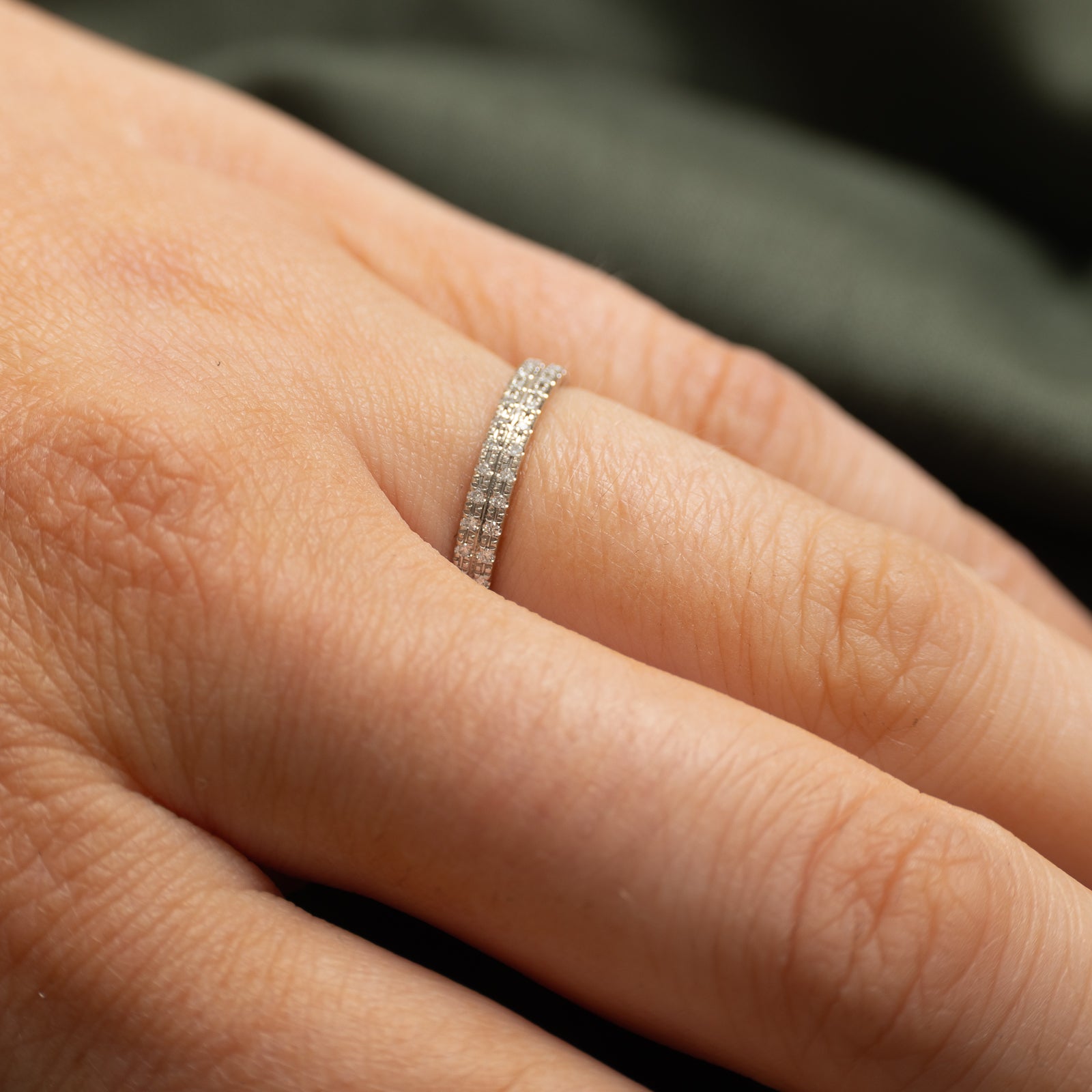 Semi Eternity Double Row Diamond Band | 0.03ctw | SZ 5.75