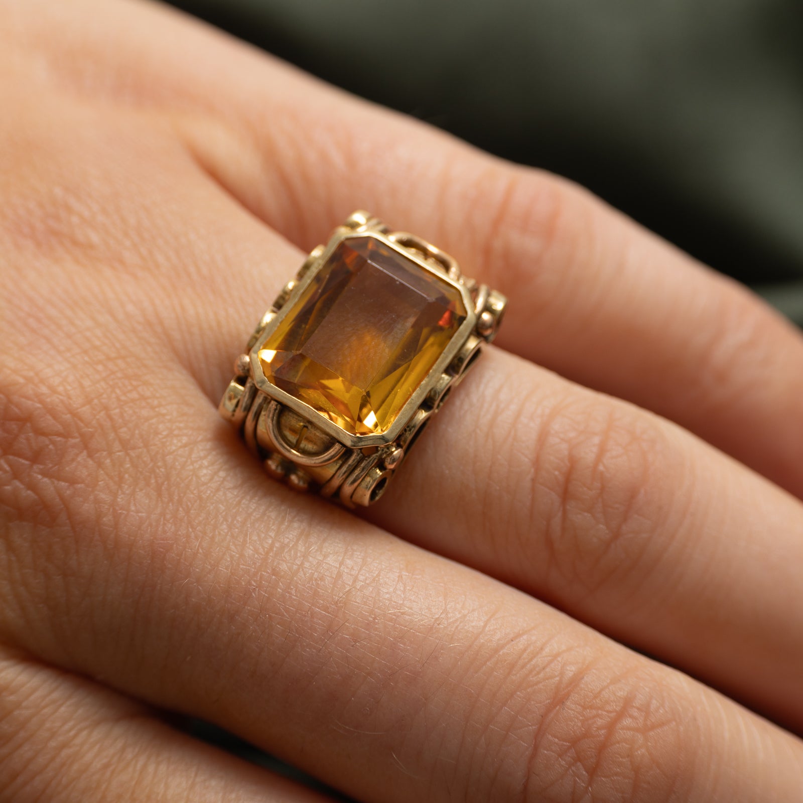 Synthetic Yellow Sapphire Cocktail Ring | 9.00ct | SZ 7.25