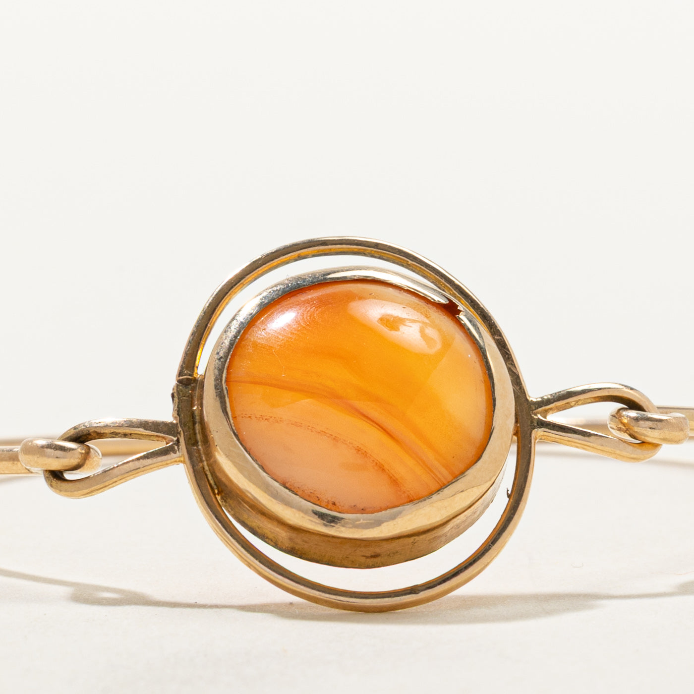 Bezel Set Carnelian Thin Bangle | 11.00ct | 6.5"