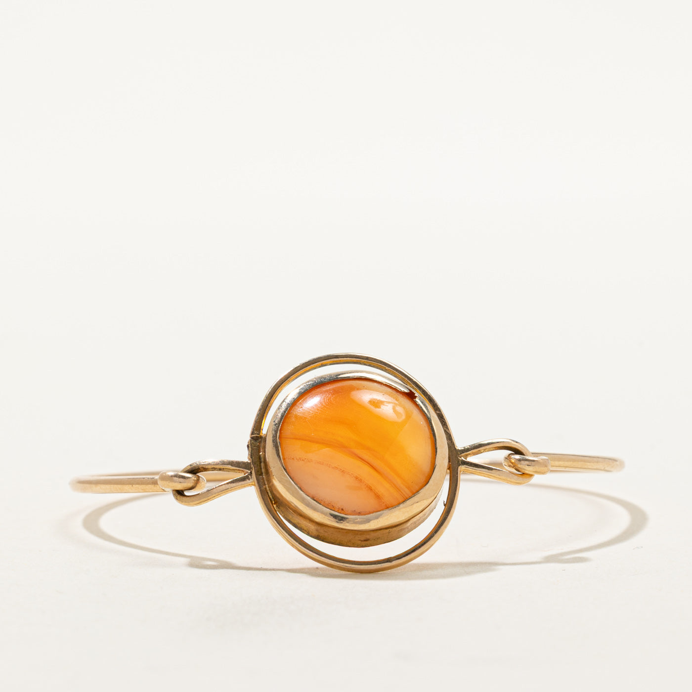 Bezel Set Carnelian Thin Bangle | 11.00ct | 6.5"
