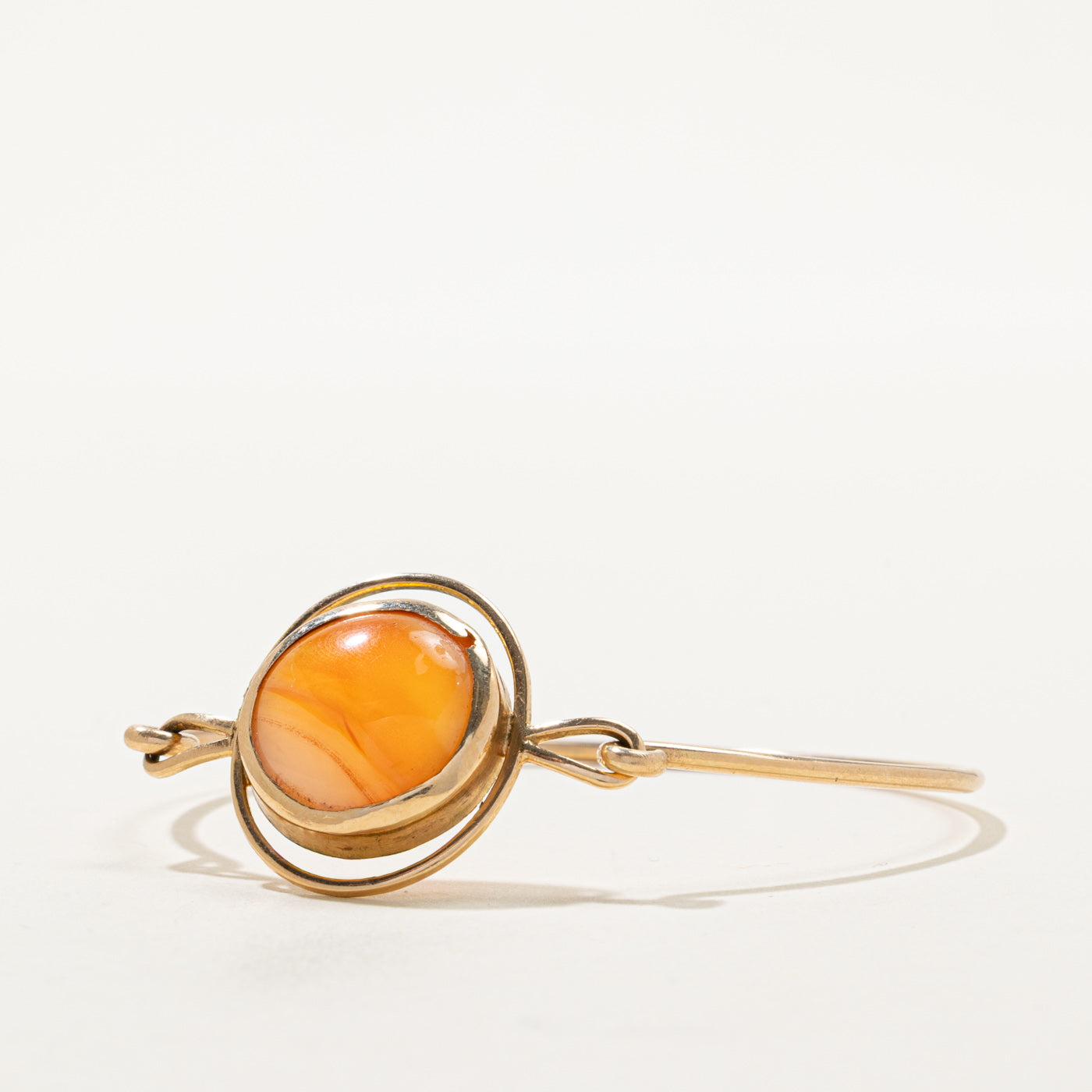 Bezel Set Carnelian Thin Bangle | 11.00ct | 6.5"
