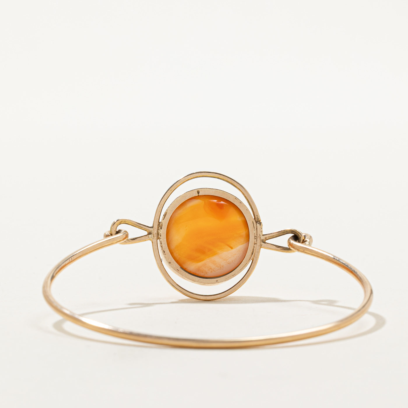 Bezel Set Carnelian Thin Bangle | 11.00ct | 6.5"