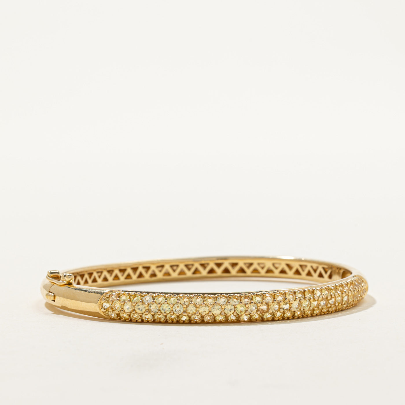 Pavé Set Light Yellow Diamond Bangle | 2.20ctw | 7"