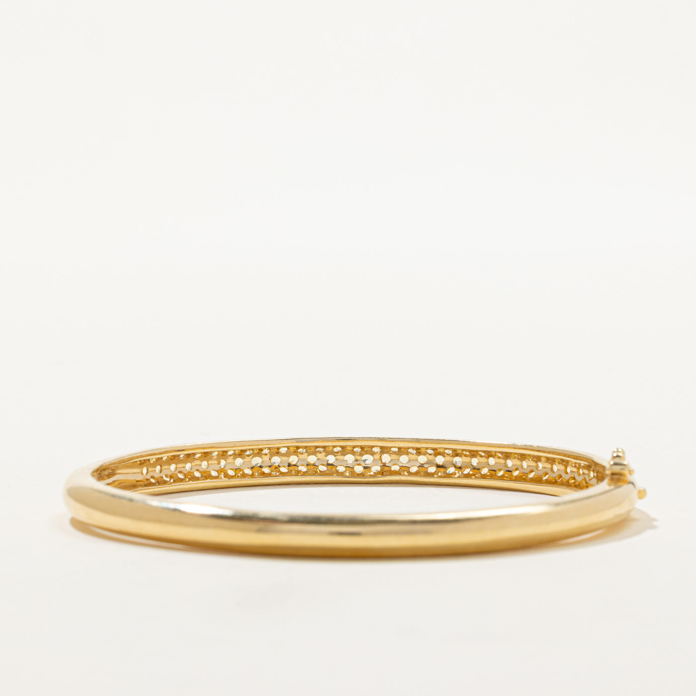 Pavé Set Light Yellow Diamond Bangle | 2.20ctw | 7"